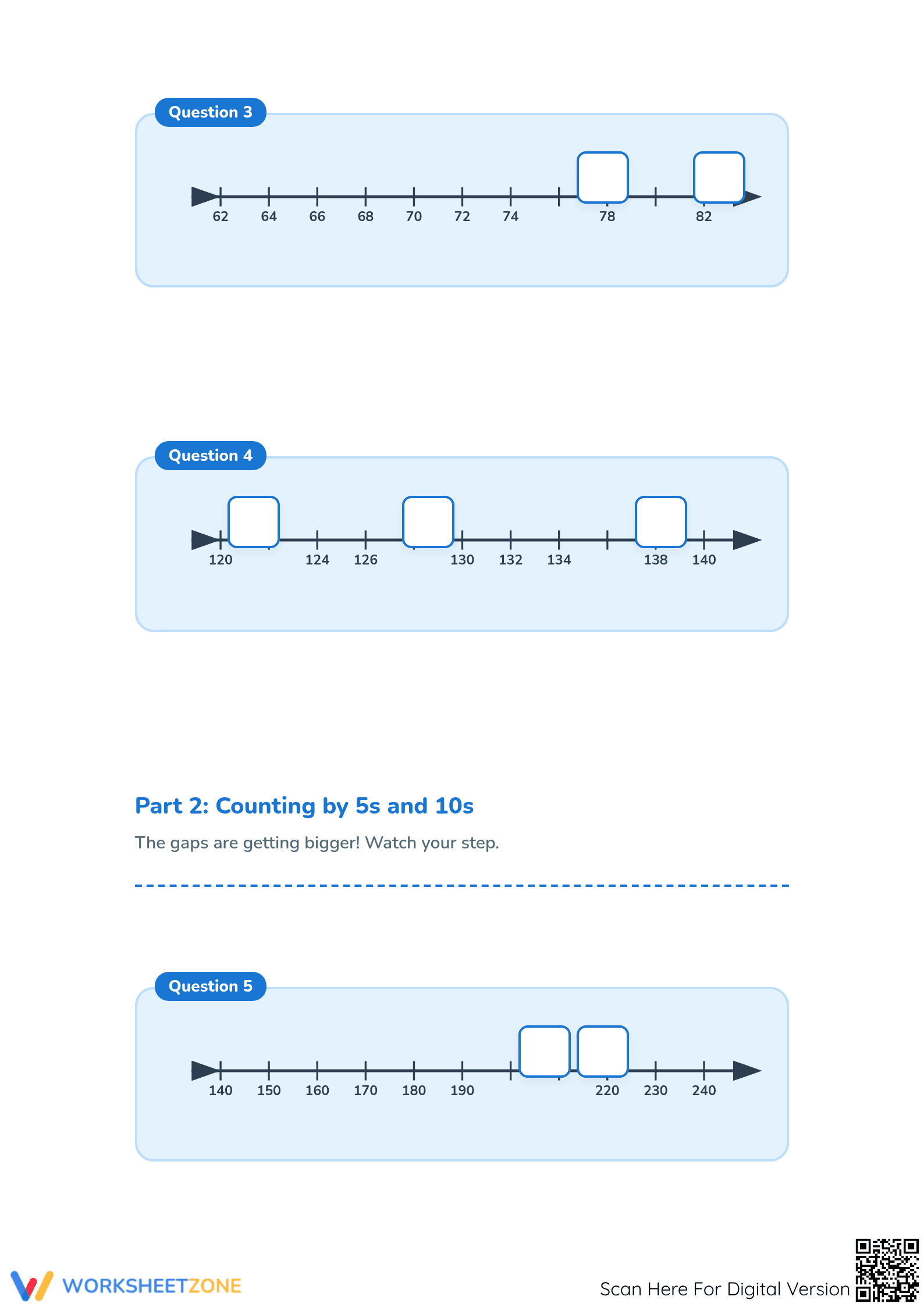 Essential Number Line Patterns Worksheet | Grades 2-4 - Page 2