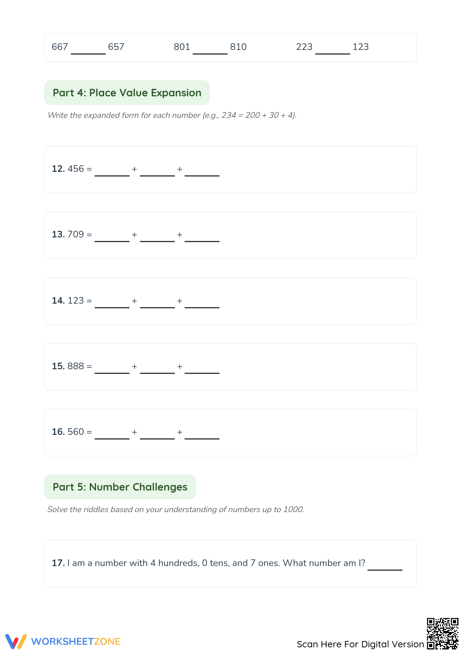 Essential Numbers 100-1000 Worksheet Pack | Grade 4-8 - Page 3