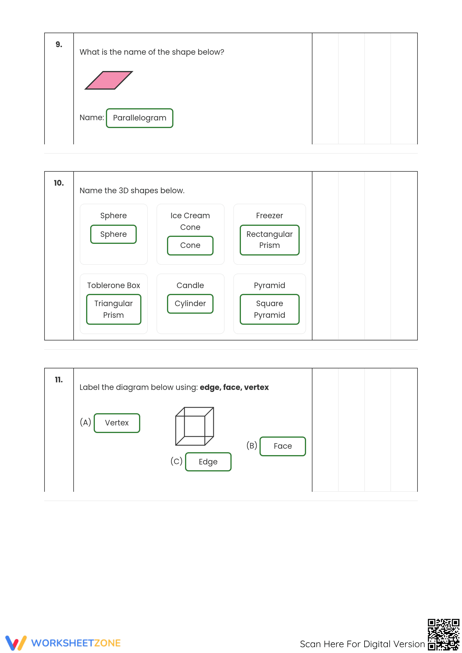 Complete Grade 4 Math Worksheet: Place Value & Geometry - Page 4
