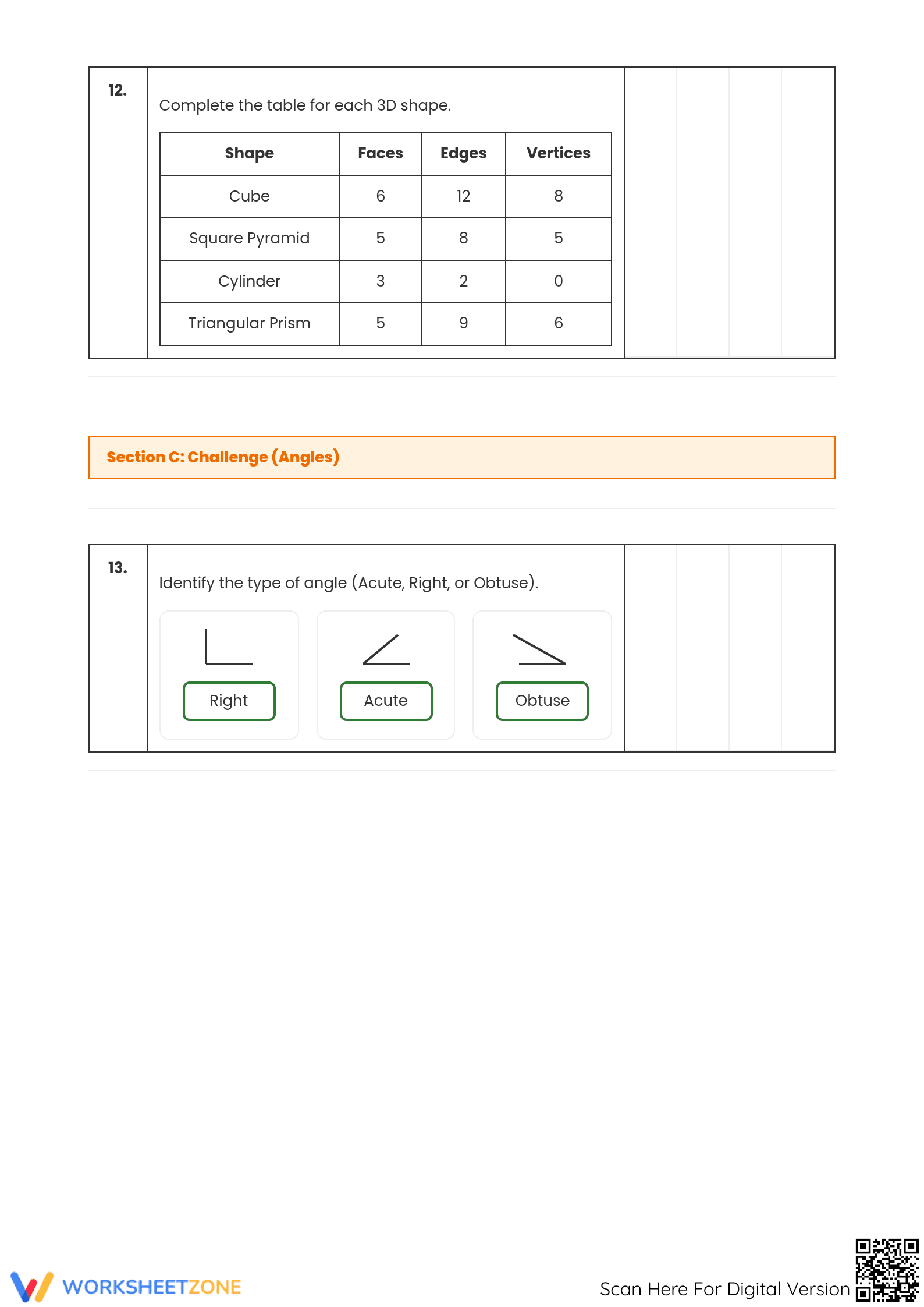 Complete Grade 4 Math Worksheet: Place Value & Geometry - Page 5