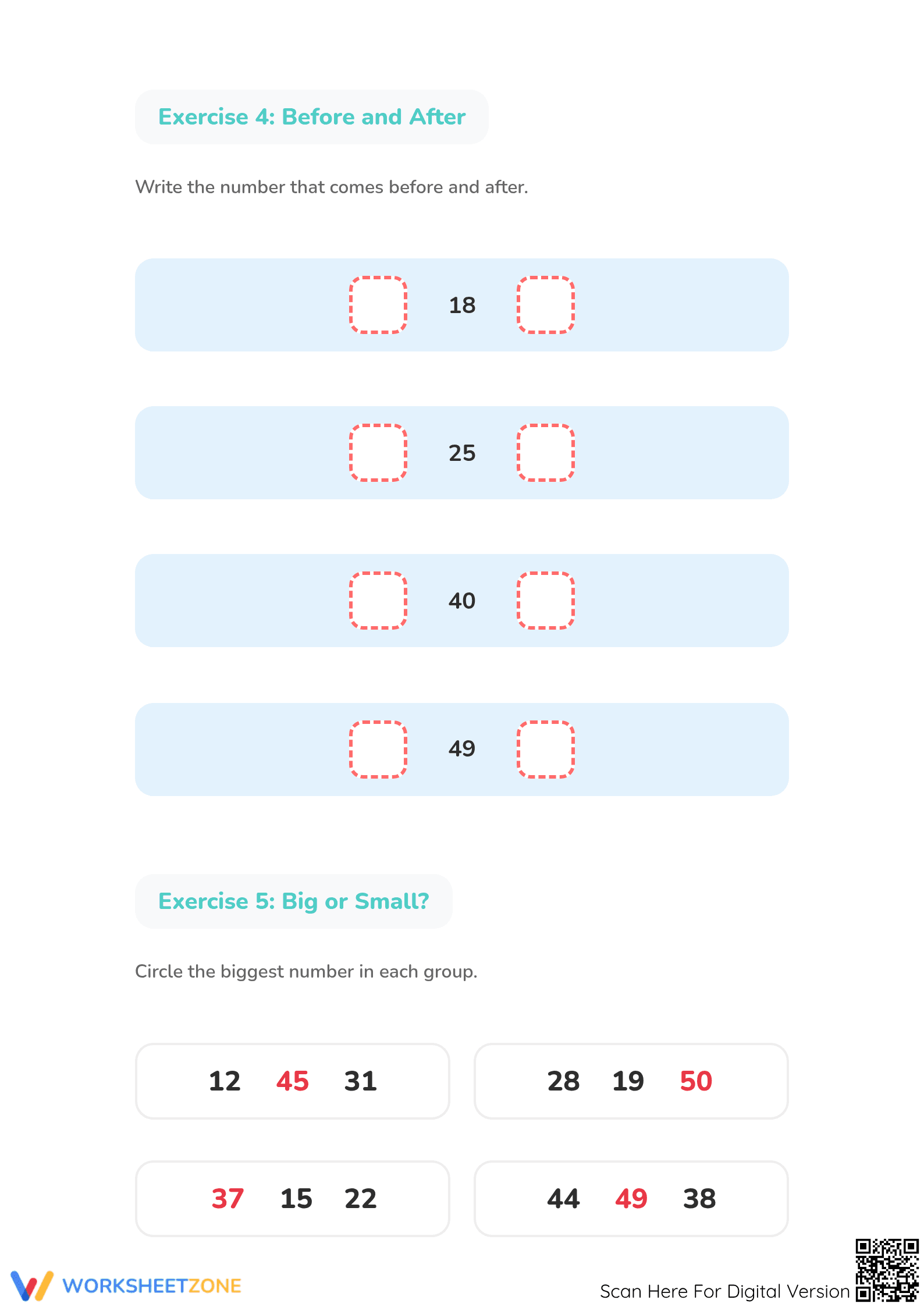 Printable Counting to 50 Worksheet | Grade 1 Math - Page 3