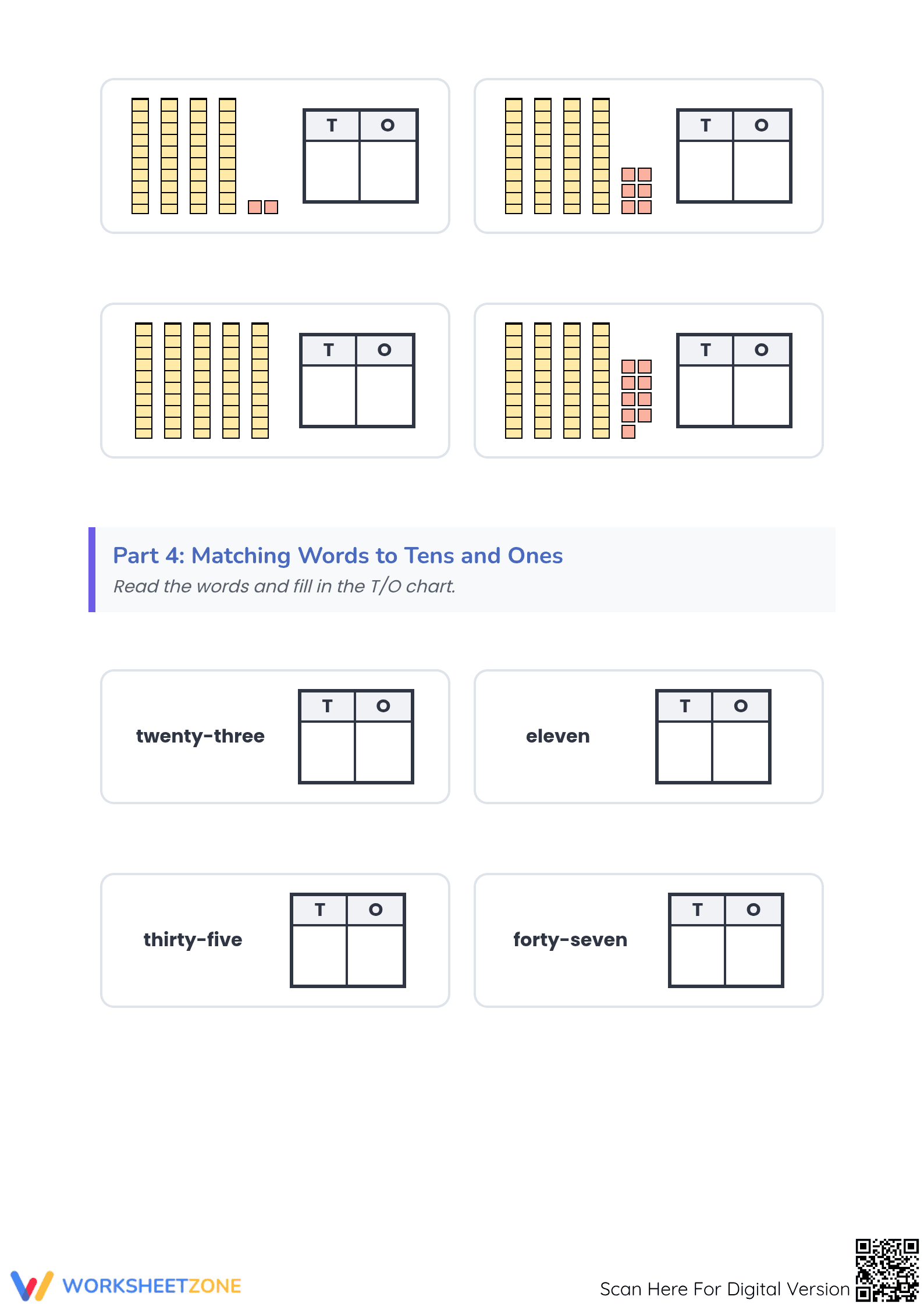 Essential Place Value: Numbers to 20 Worksheet | Grade 1 - Page 3
