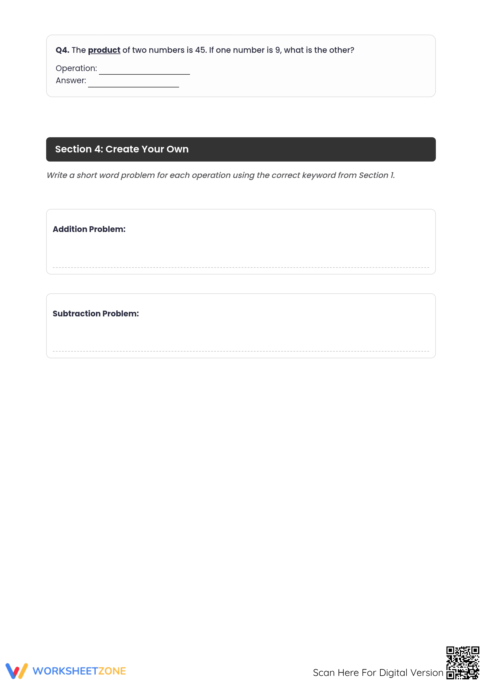 Printable Operation Keywords Math Sort | Grade 5 Aligned - Page 3