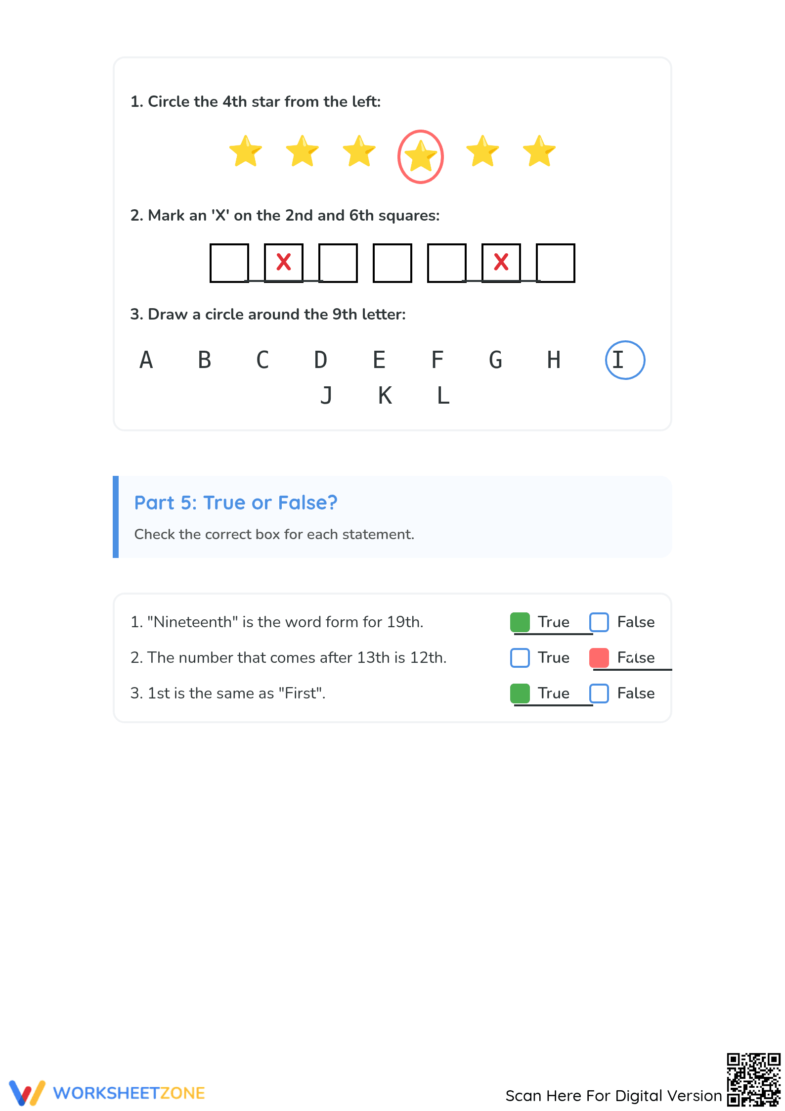Printable Ordinal Numbers Worksheet | Grade 2 Aligned - Page 3