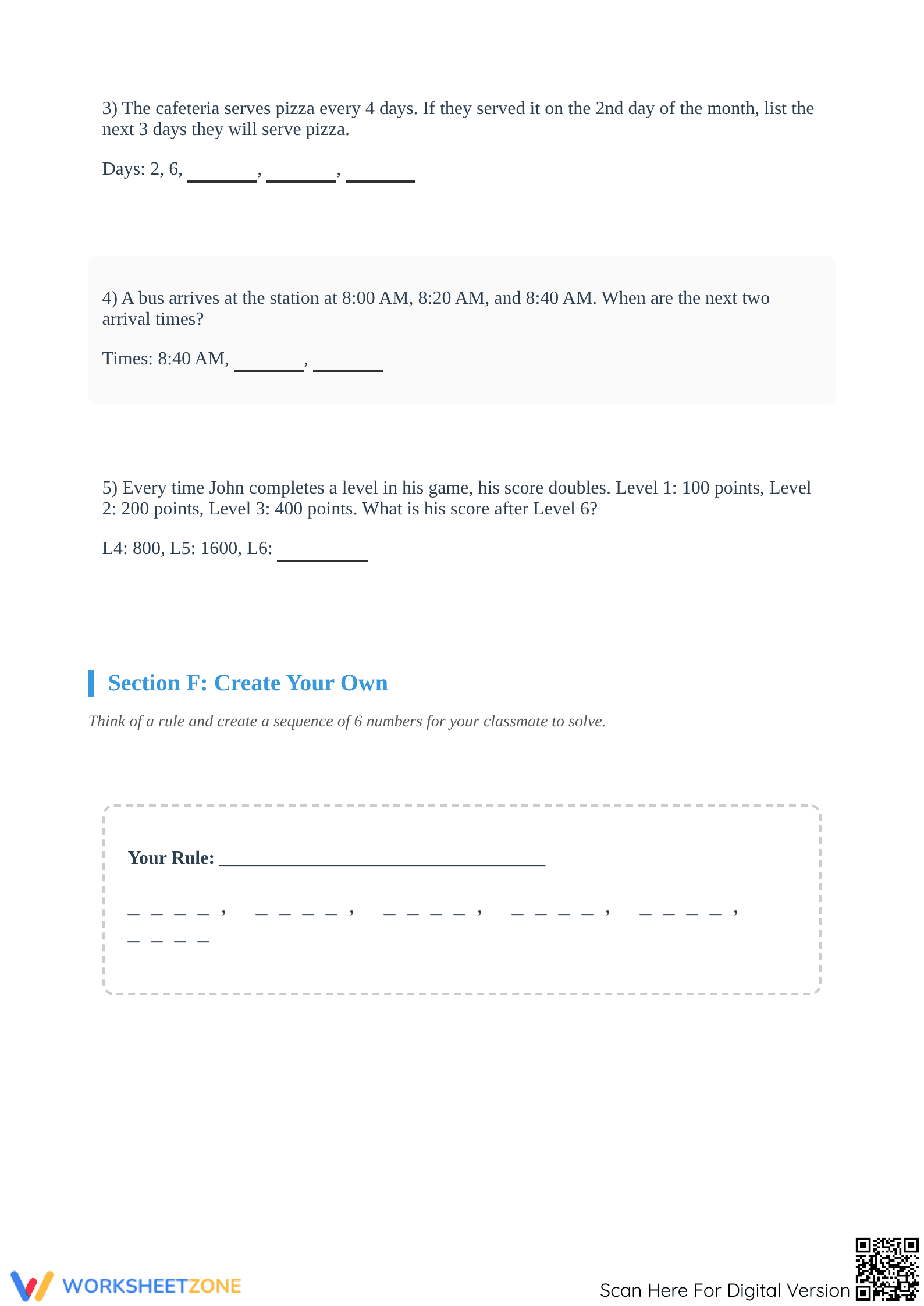 Essential Patterns in Mathematics Worksheet | Grade 4-5 - Page 5