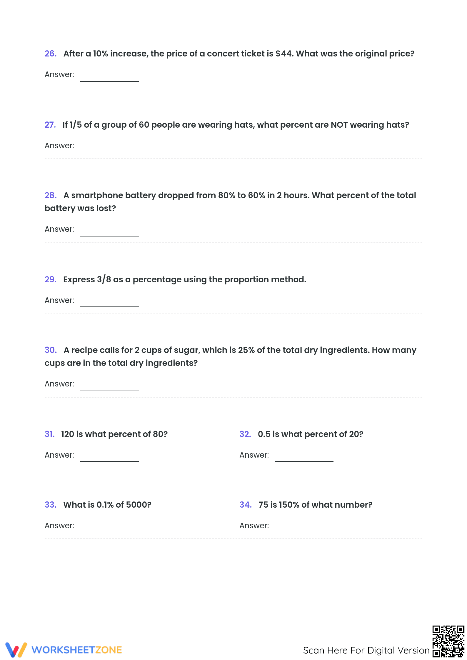 Essential Percent Proportion Worksheet | Grade 7 Math - Page 4