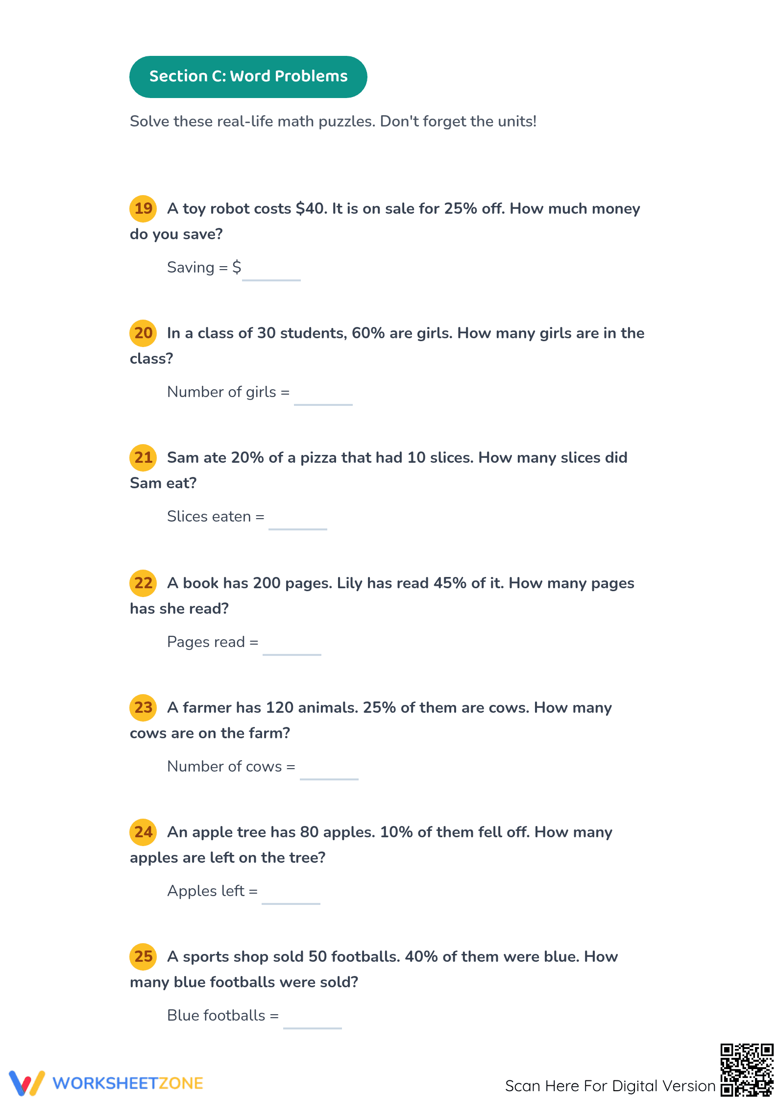 Essential Percentage Practice Worksheet | Grade 5 Math - Page 3