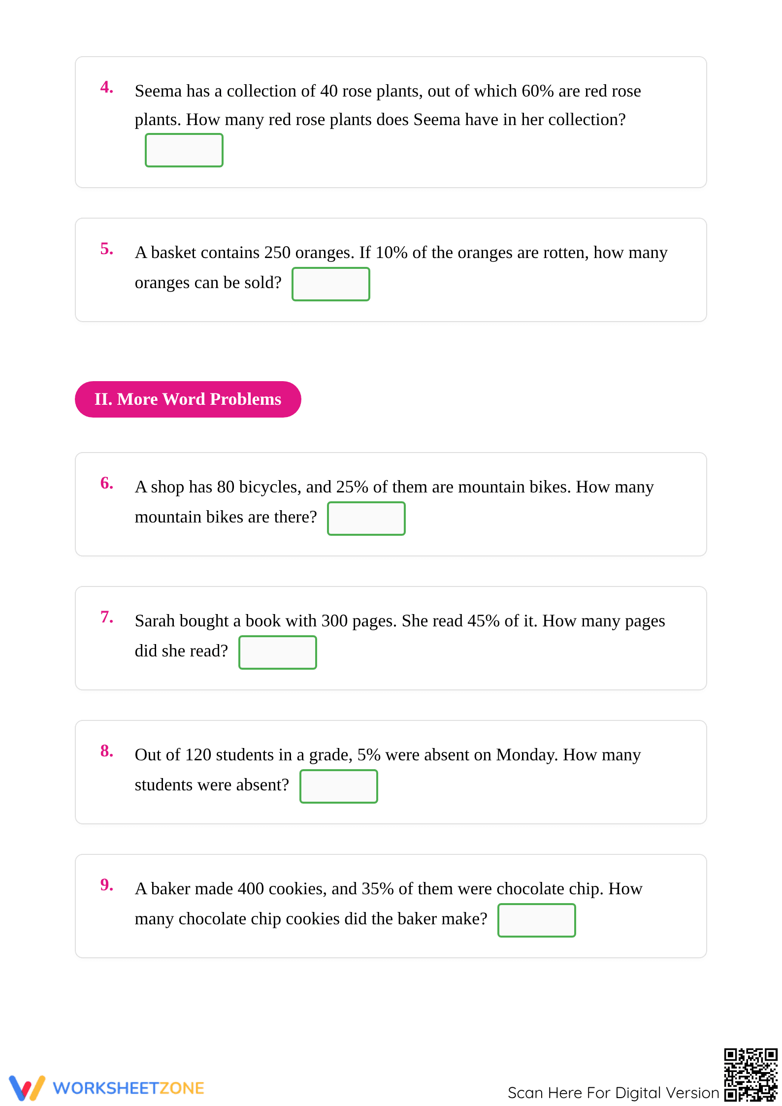 Printable Percentage Practice Worksheet | Grade 5-6 Math - Page 2