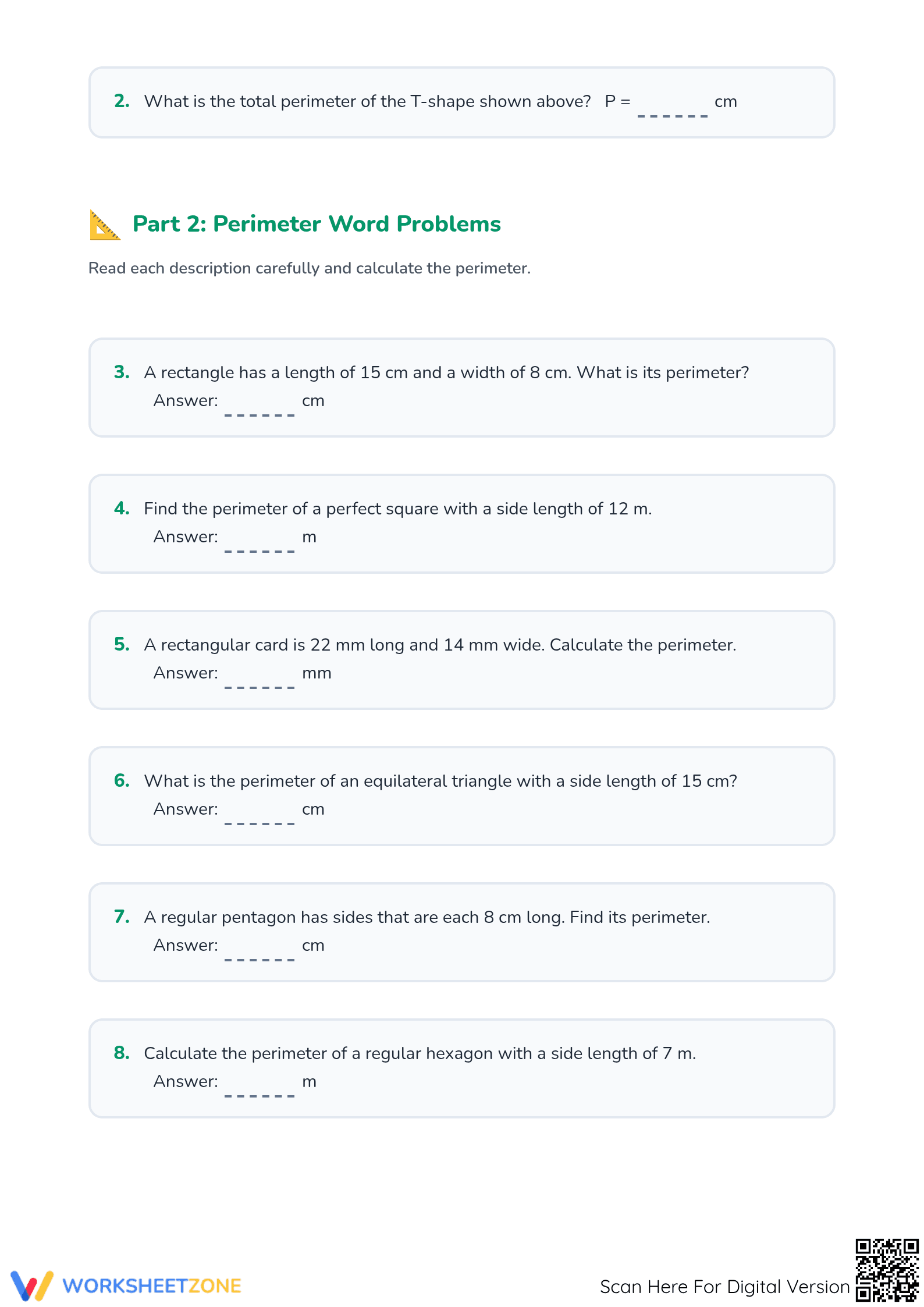 Essential Perimeter of Compound Shapes: Grades 4-5 Worksheet - Page 2