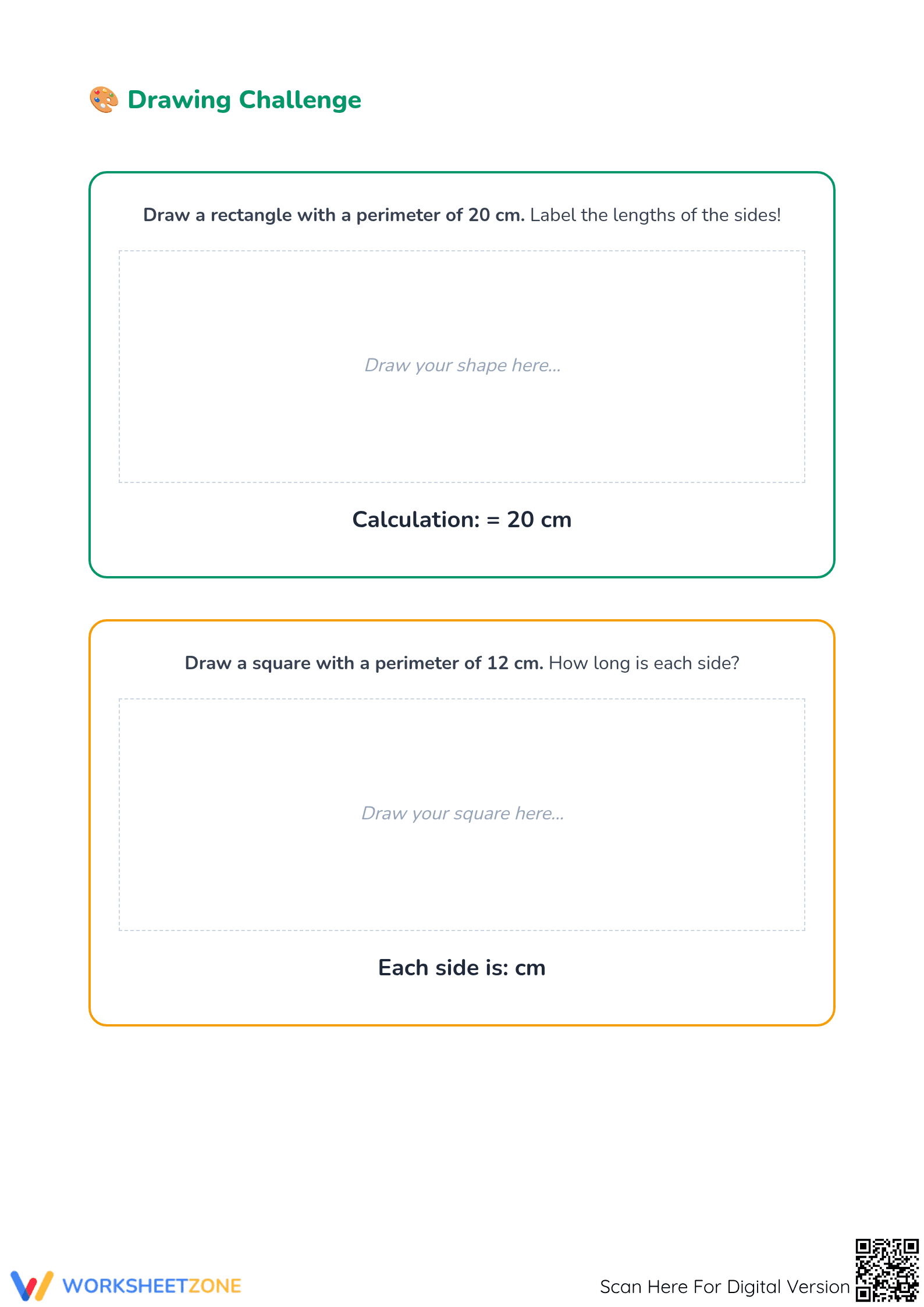 Essential Perimeter Measurement Worksheet | Grade 3 Math - Page 3