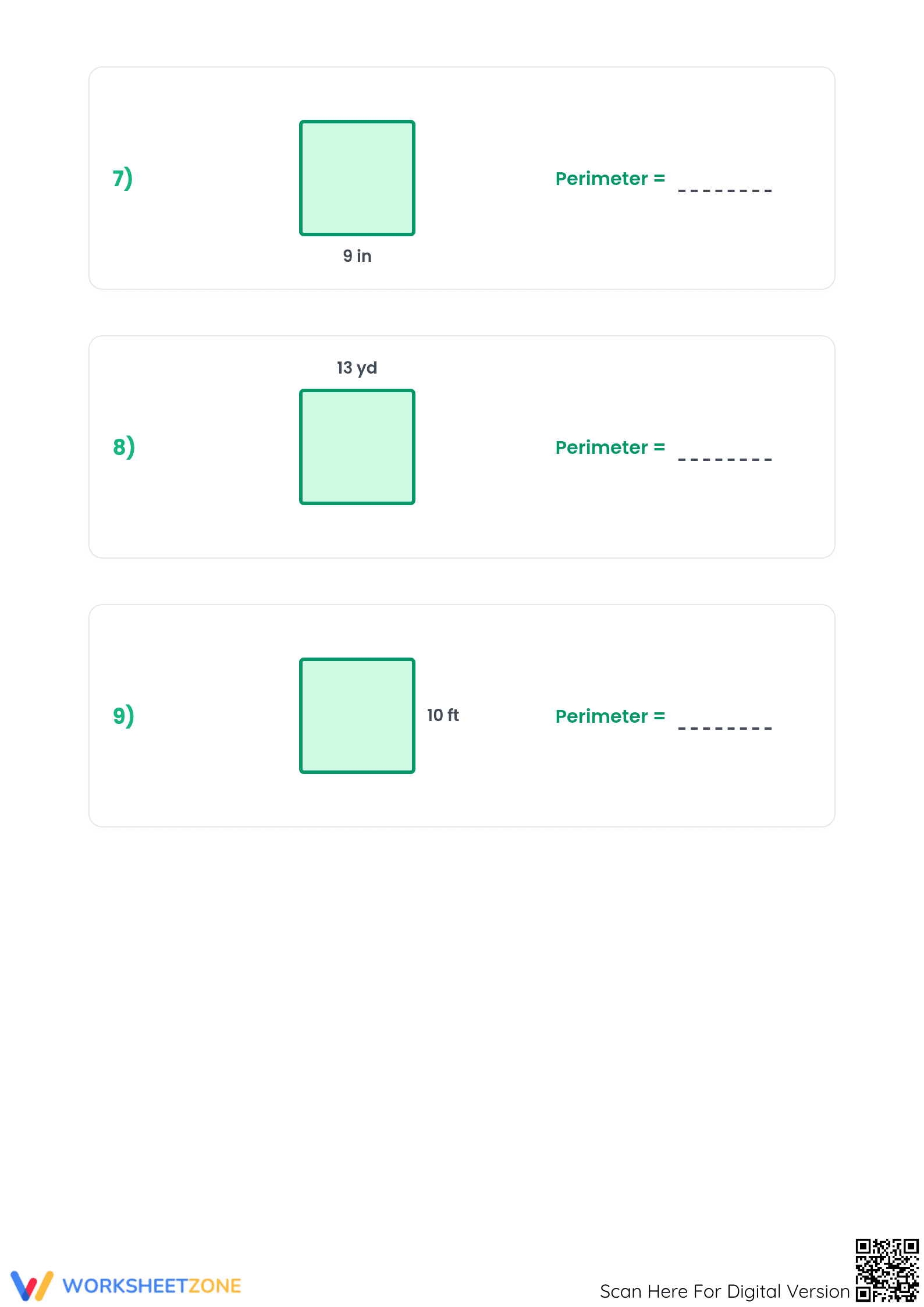 Essential Perimeter of Squares Worksheet | Printable Grade 4 - Page 3