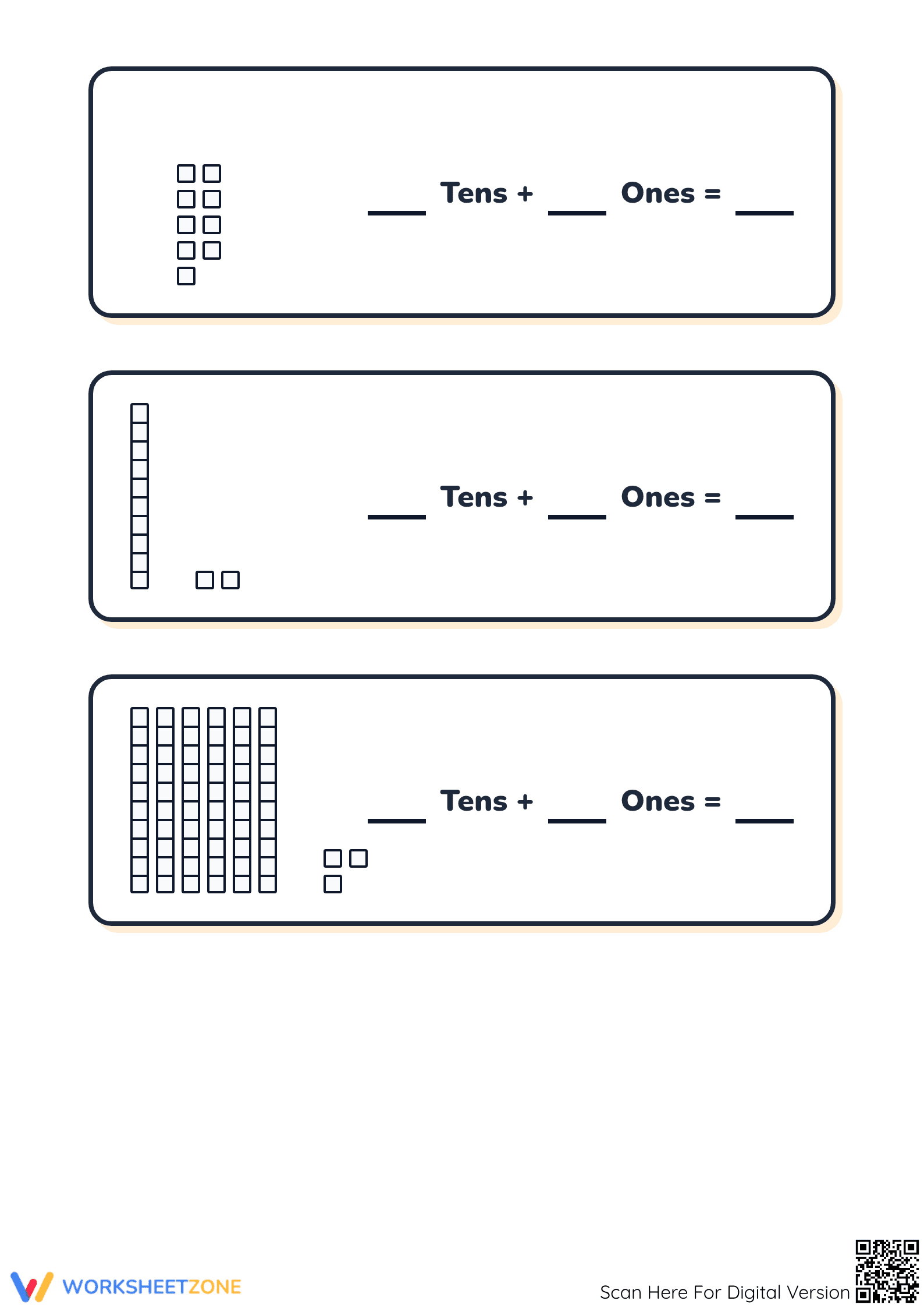 Printable Place Value Pumpkin Math Worksheet | Grade 2 - Page 3