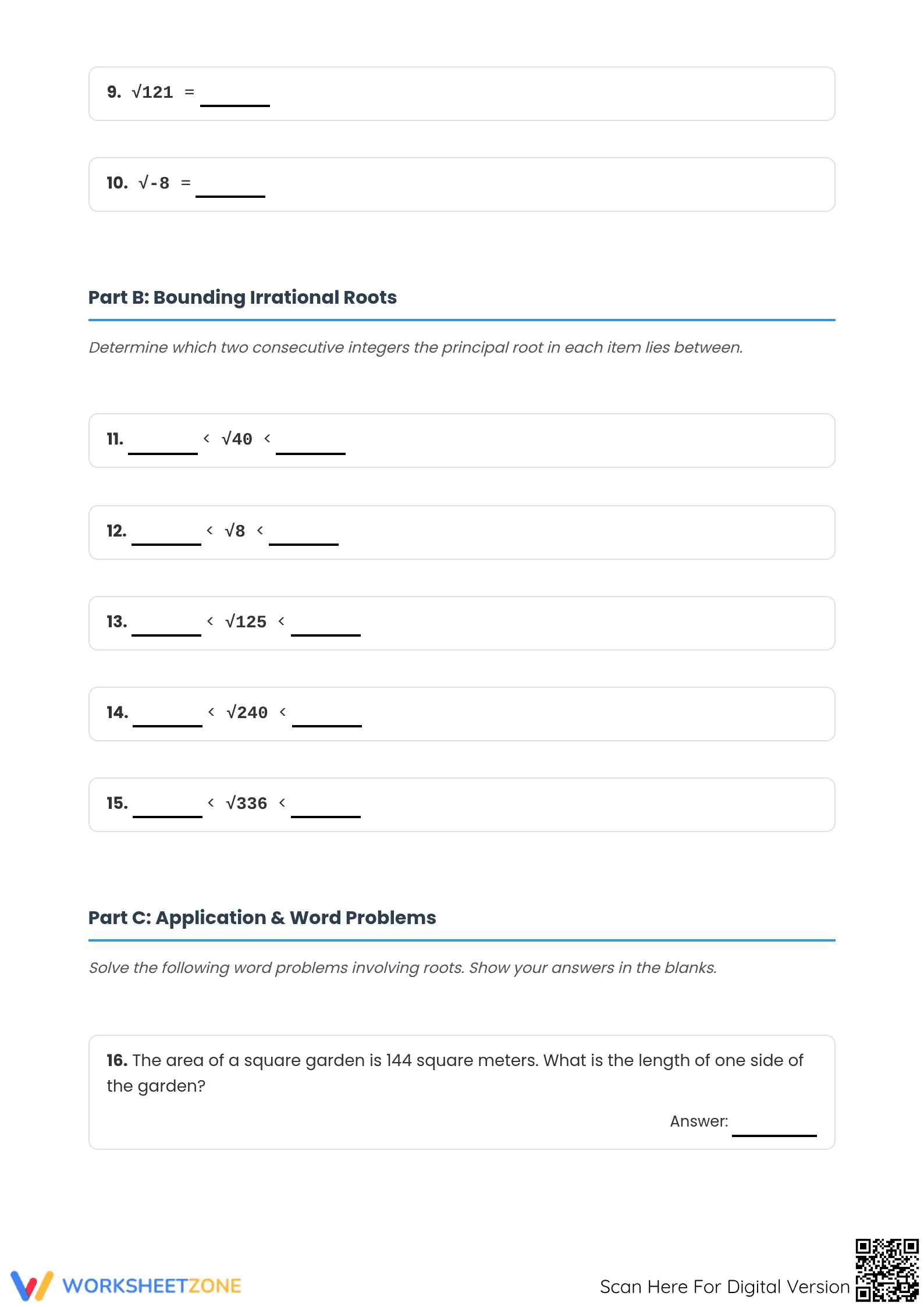 Principal Roots Worksheet | Essential Grade 8 Math Practice - Page 2