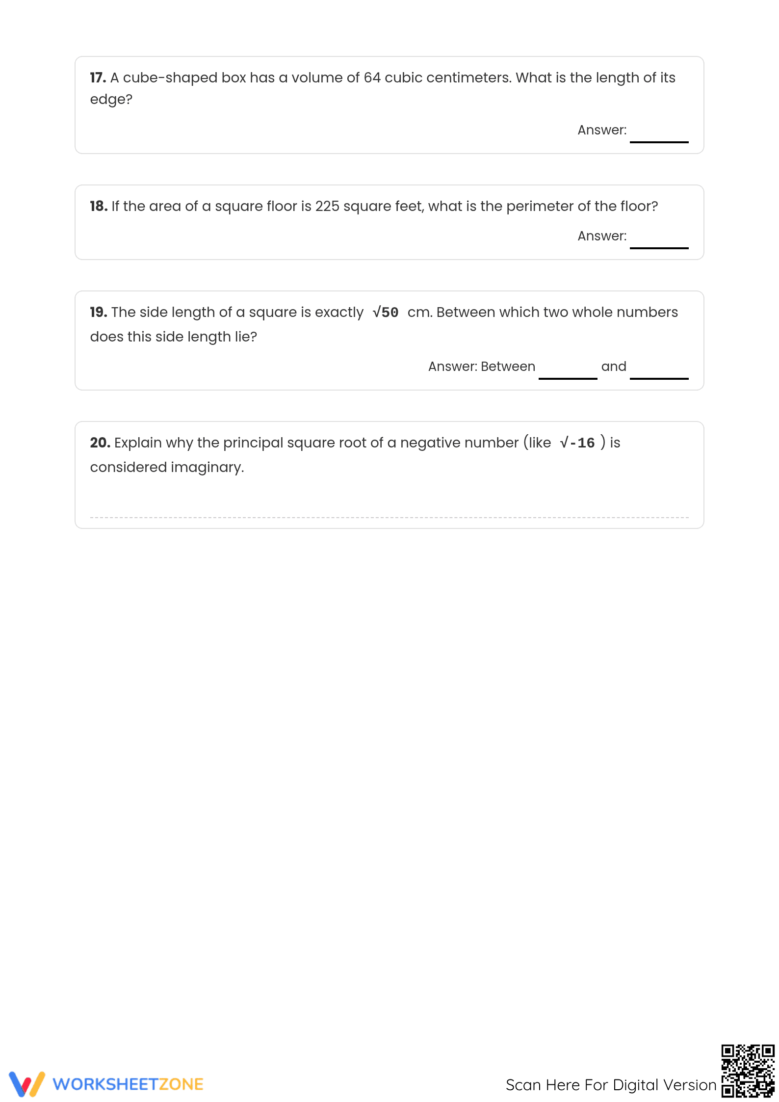 Principal Roots Worksheet | Essential Grade 8 Math Practice - Page 3