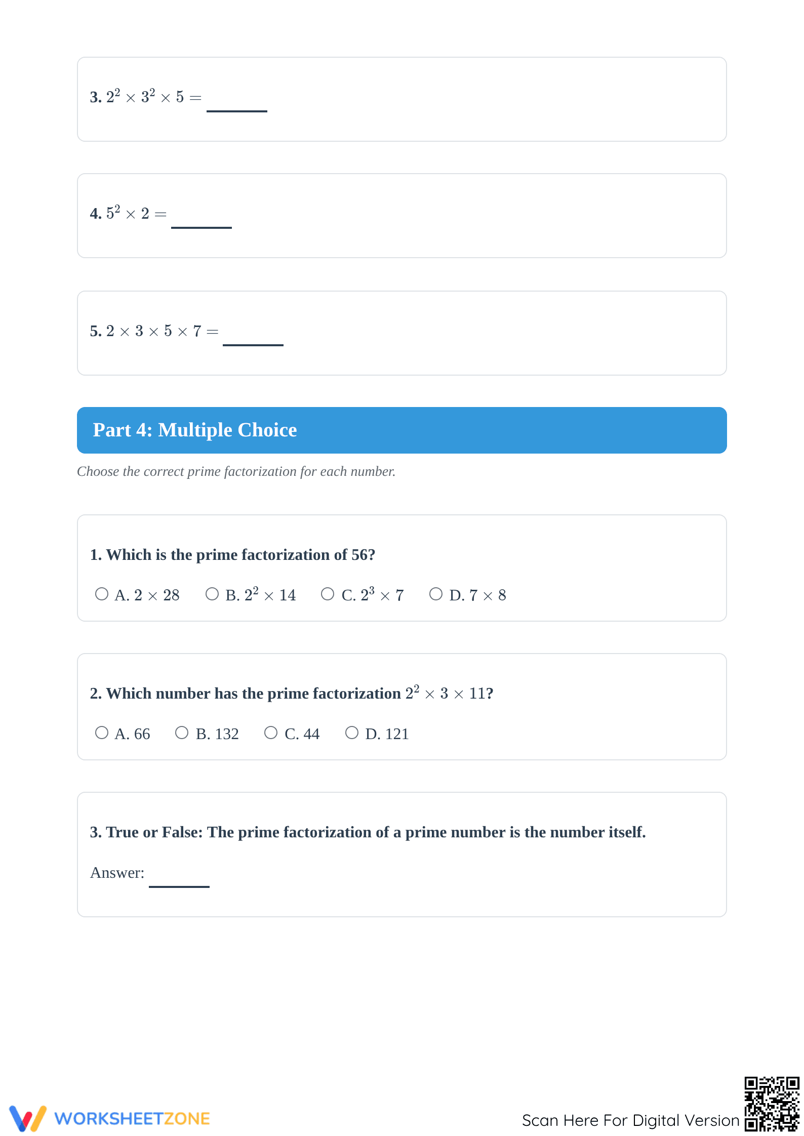 Printable Prime Factorization Worksheet | Grade 4-7 Math - Page 4
