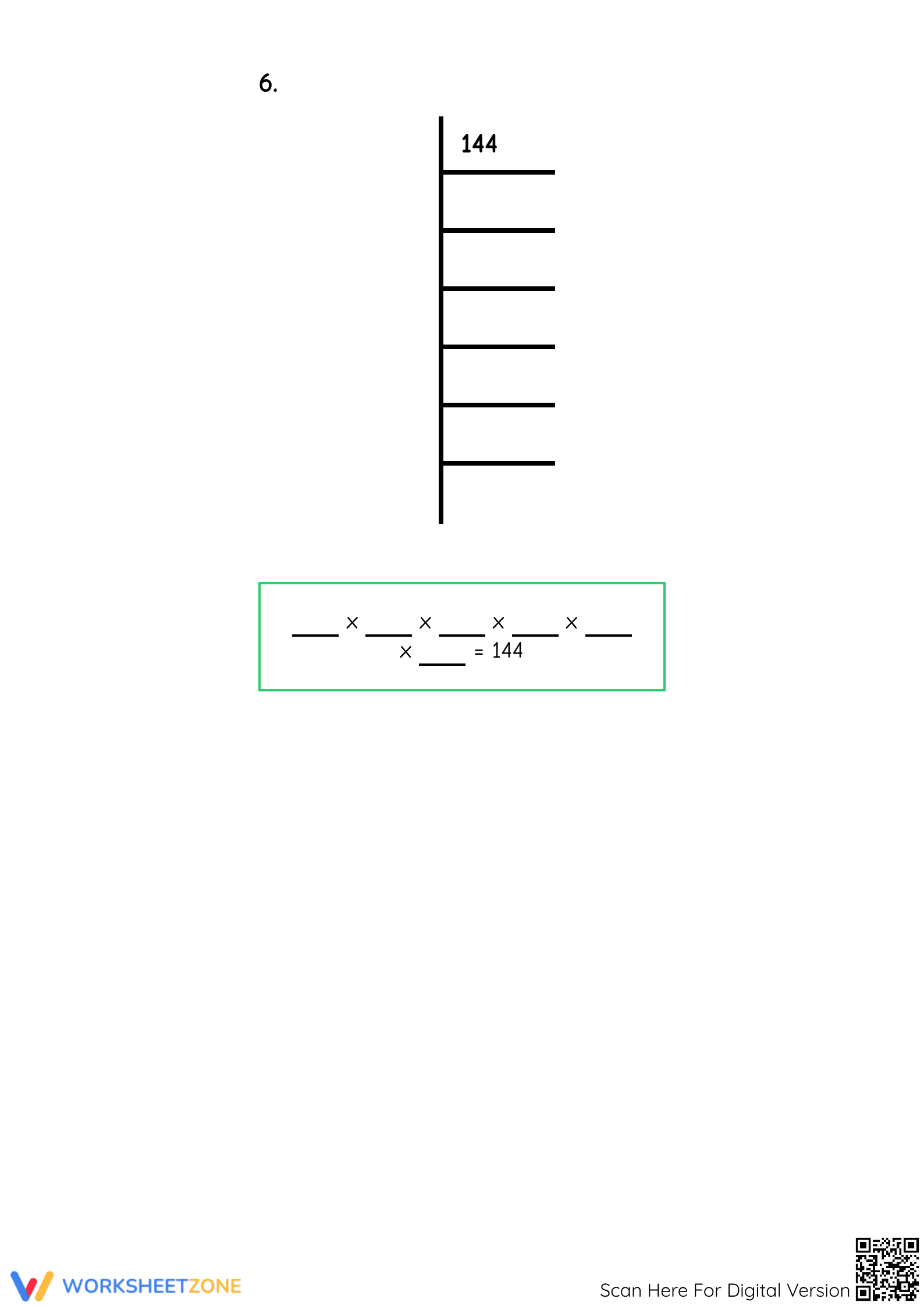 Printable Prime Factorization Ladder Method Worksheet - Page 5