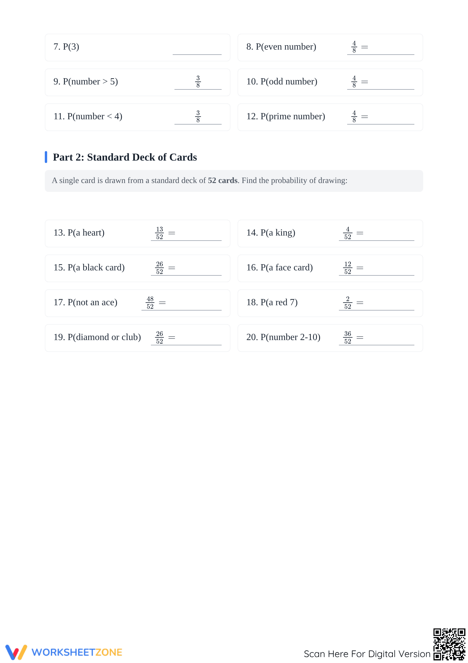 Essential Probability Worksheet | Grades 4-8 Printable - Page 2