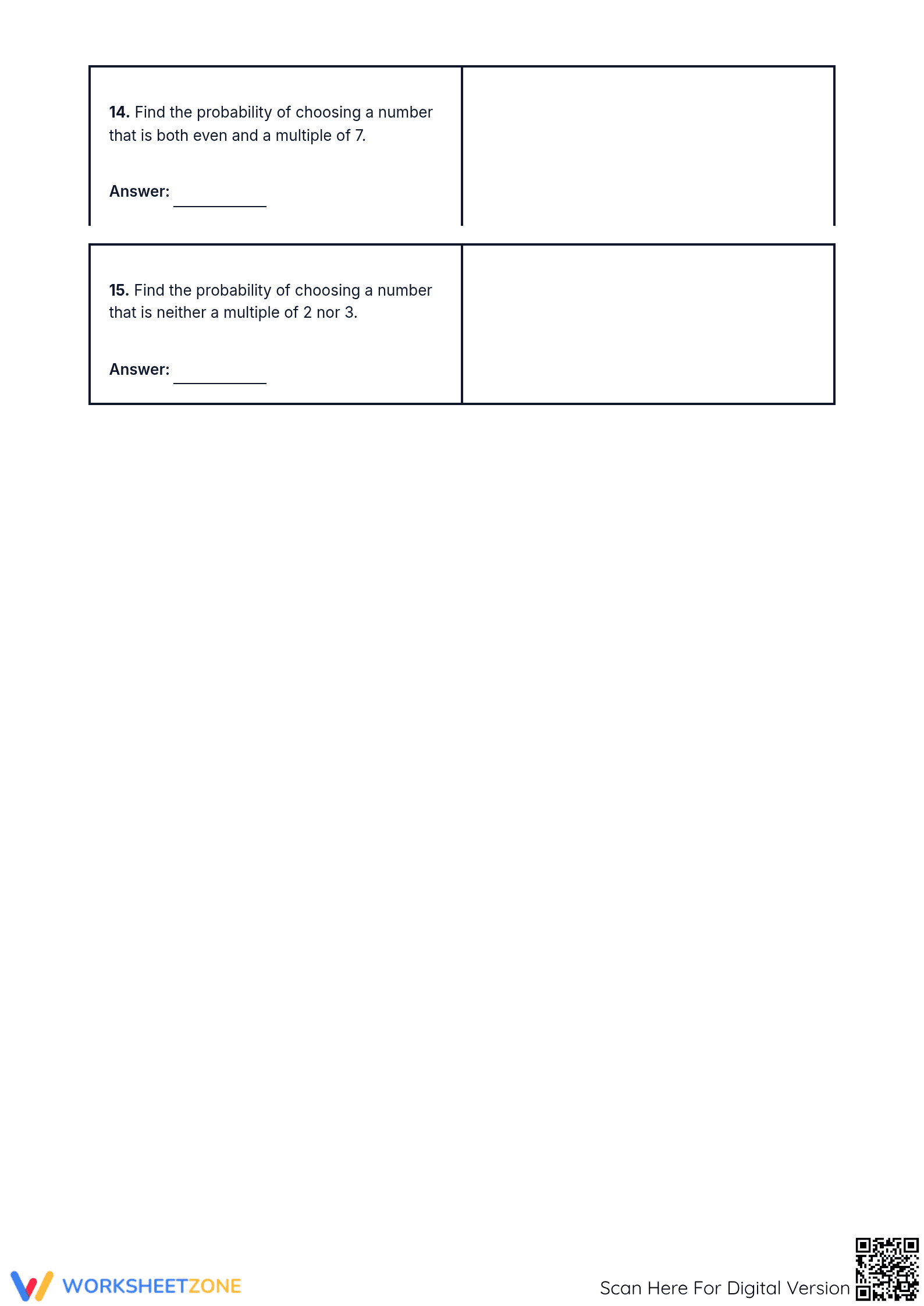 Essential Probability of Numbers Worksheet | Grade 7 Math - Page 4