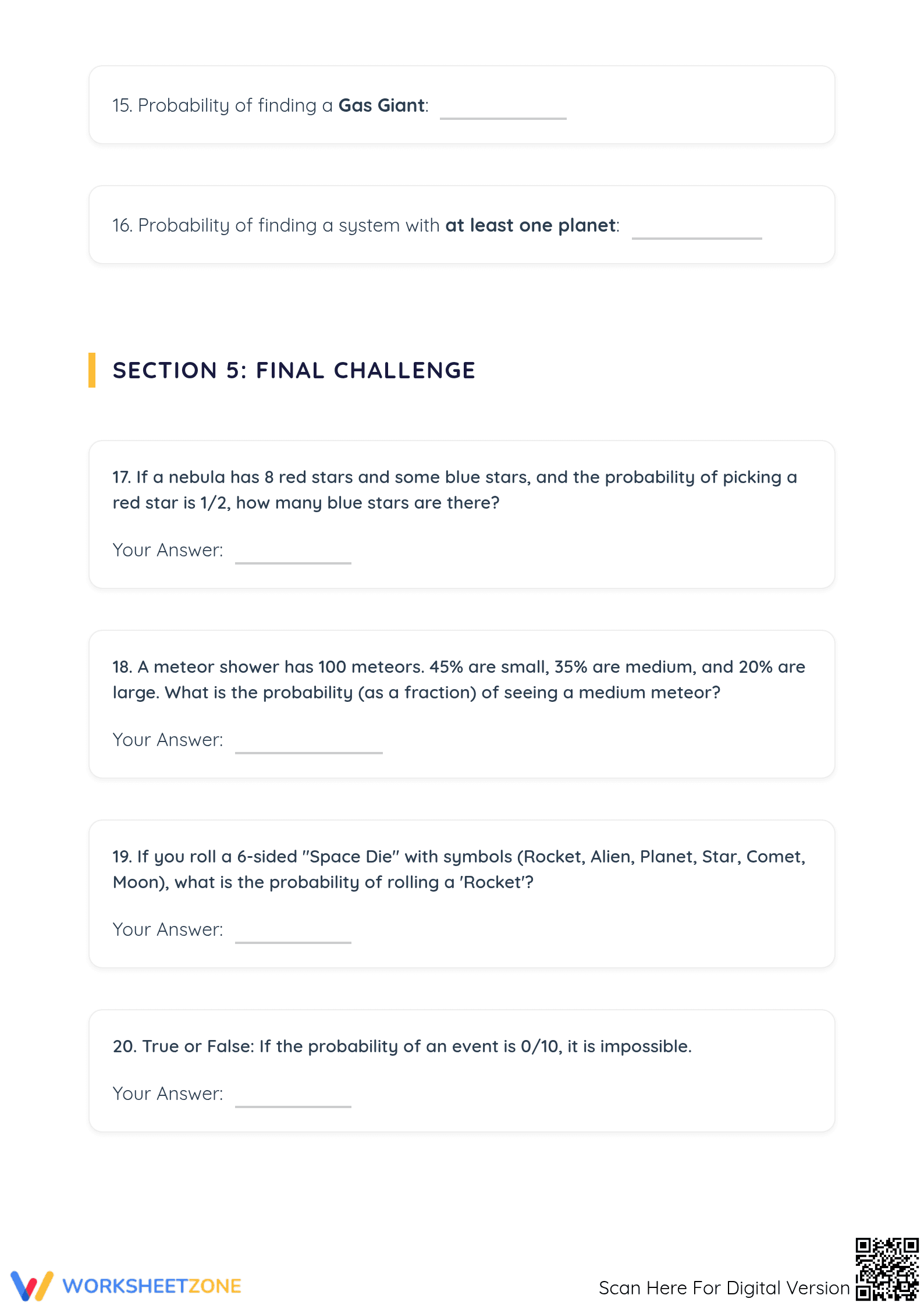 Essential Probability in Space: Grade 4-7 Printable Mission - Page 4