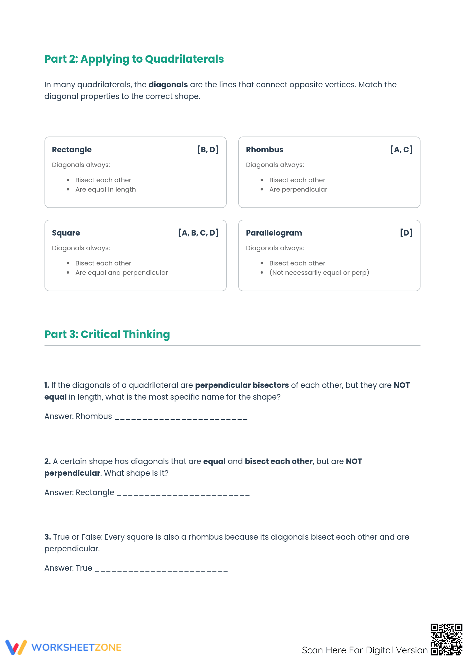 5.G.B.4 Aligned Worksheet: Quadrilateral Diagonals — Grade 5 - Page 2