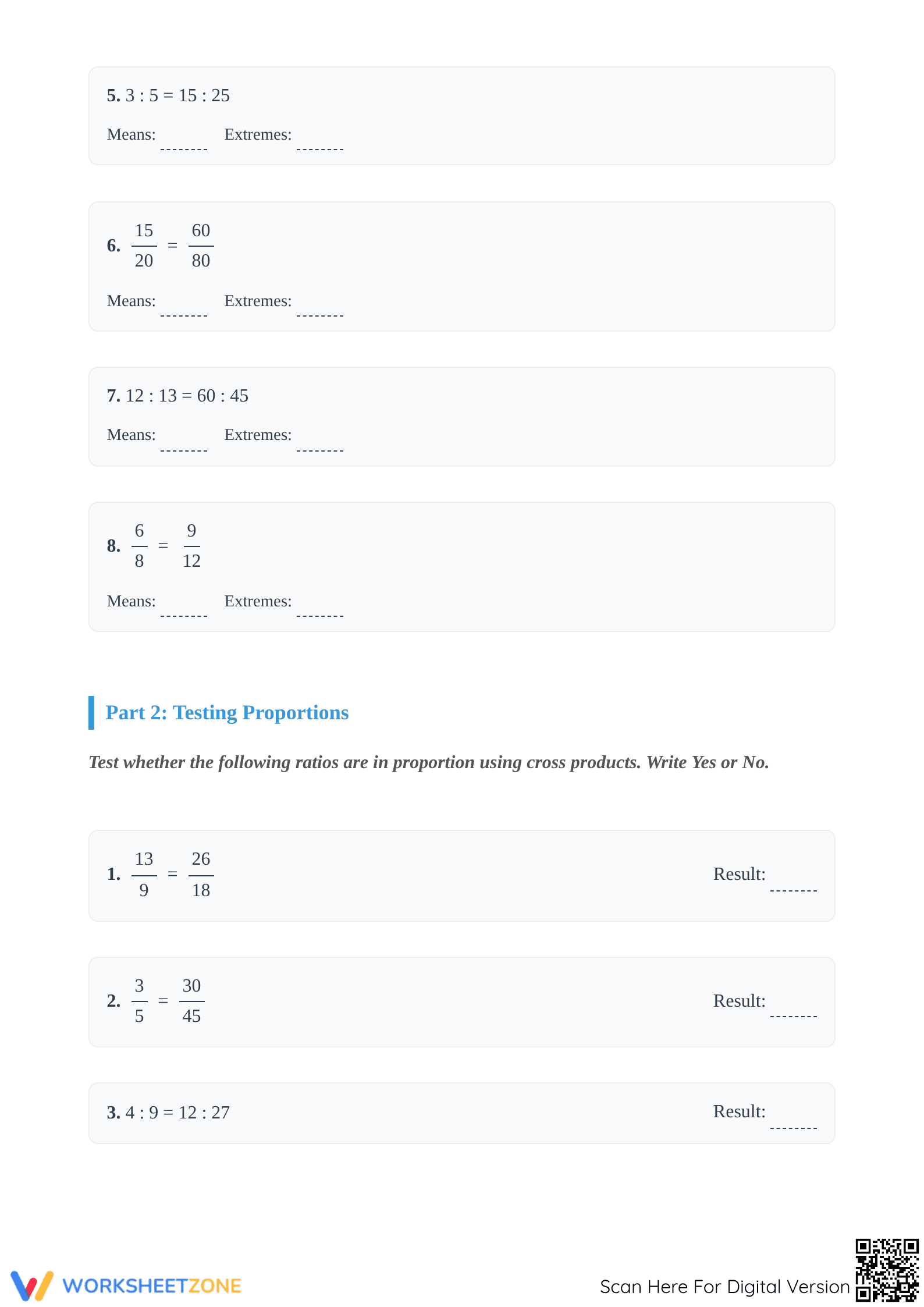 Essential Ratio and Proportion Worksheet | Grade 6-7 Math - Page 2