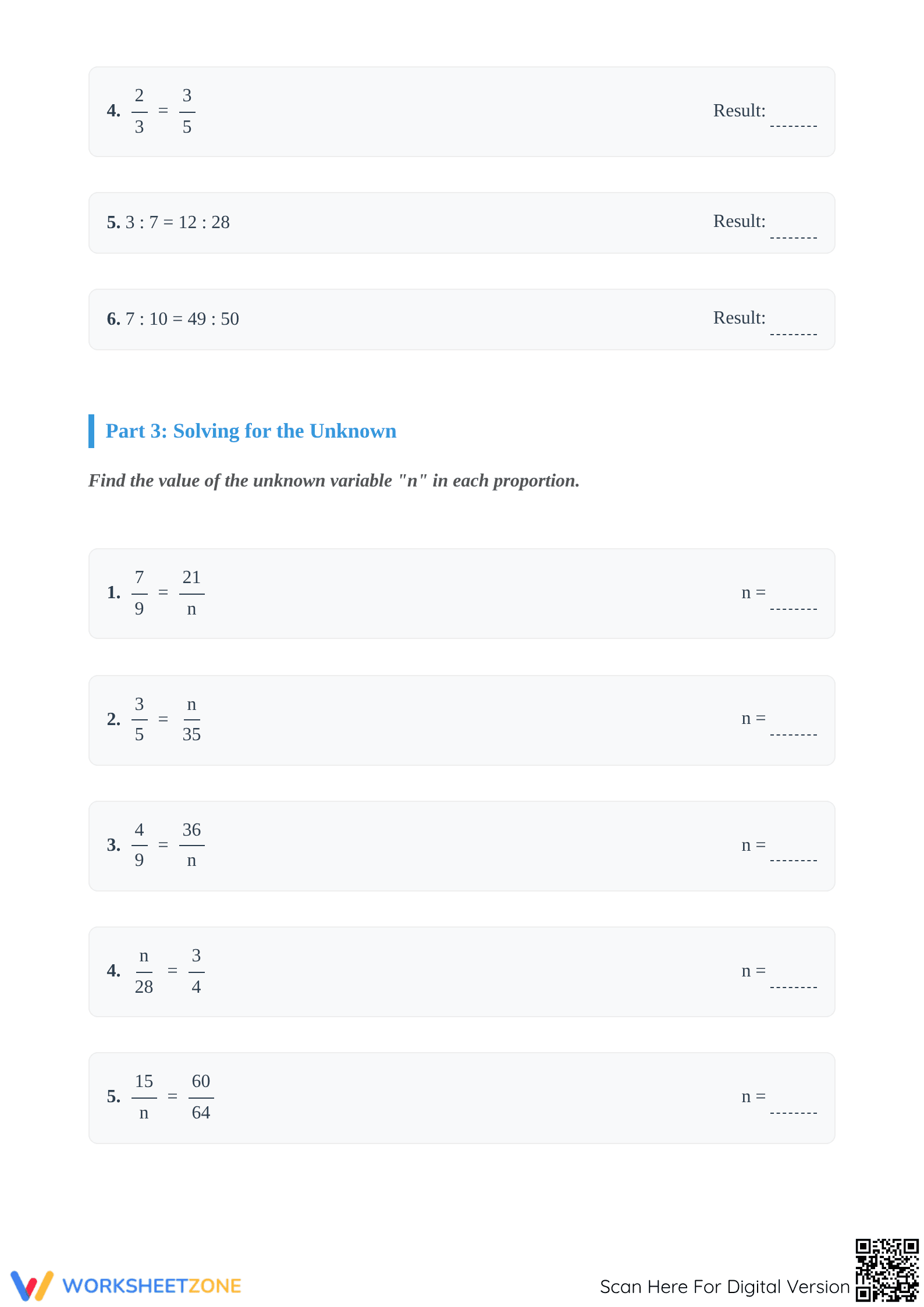 Essential Ratio and Proportion Worksheet | Grade 6-7 Math - Page 3