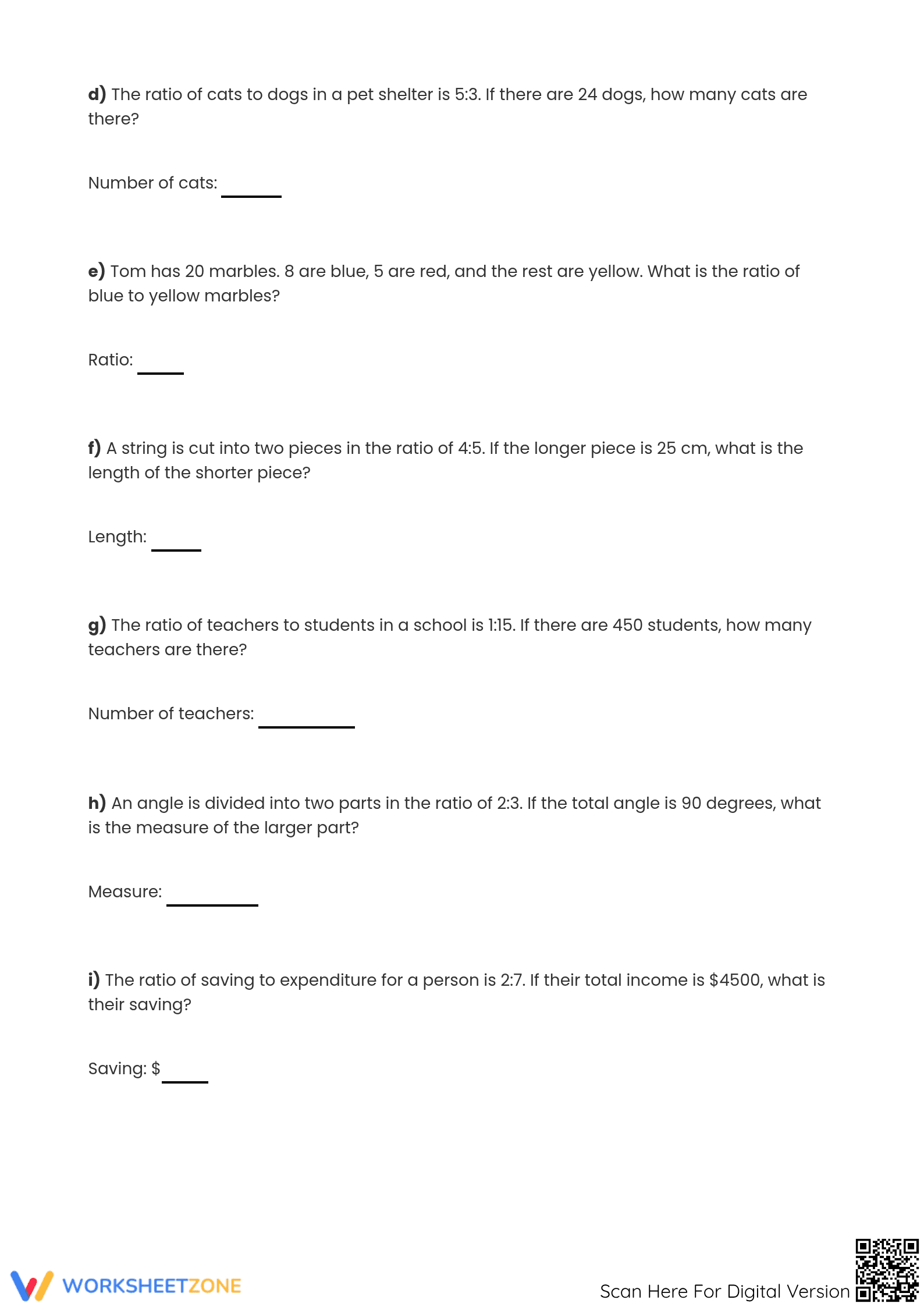 Printable Ratio Practice Worksheet | Grade 6 Math Essential - Page 3