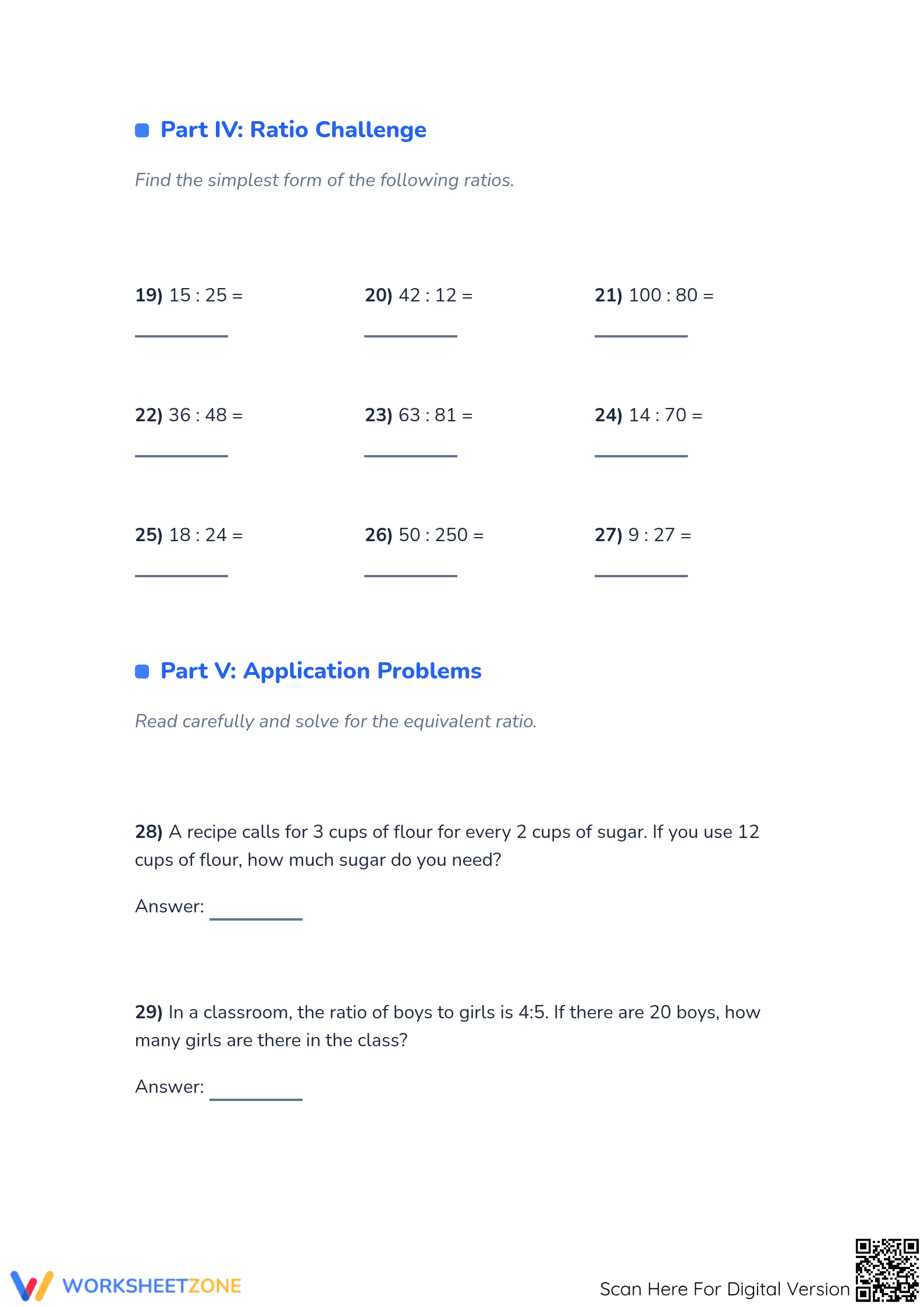 Equivalent Ratios Worksheet | Essential Grade 6 Math - Page 3