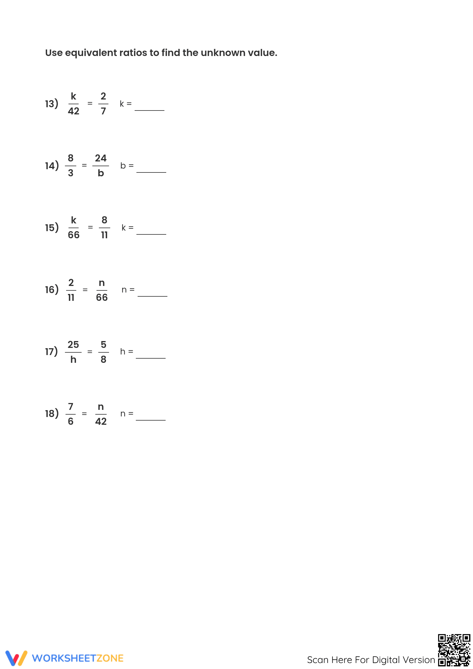 Essential Equivalent Ratios Worksheet | Grades 6-8 Math - Page 3