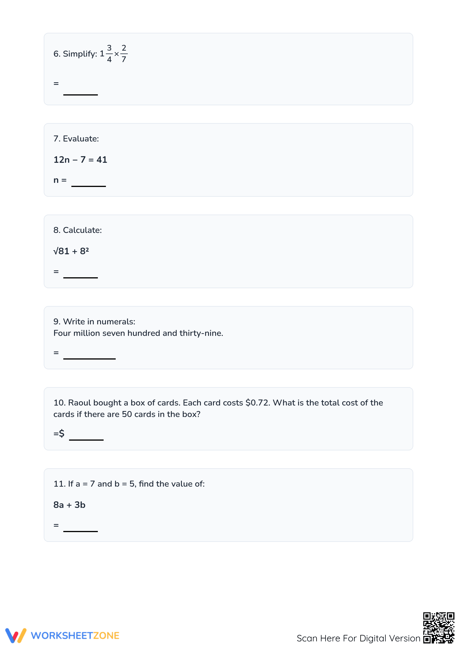 Essential Year 6 Math Revision Worksheet | Standards Aligned - Page 2