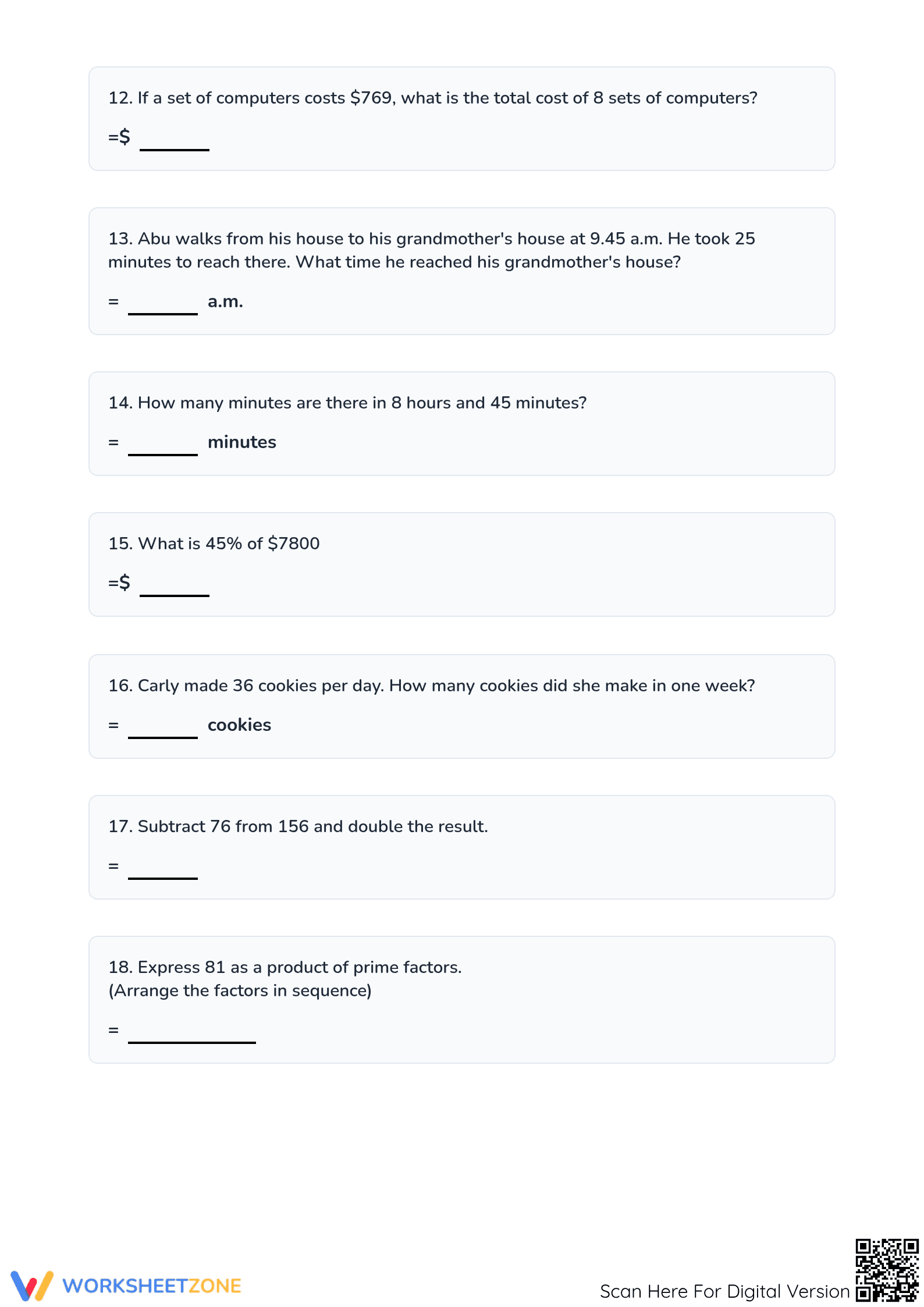 Essential Year 6 Math Revision Worksheet | Standards Aligned - Page 3