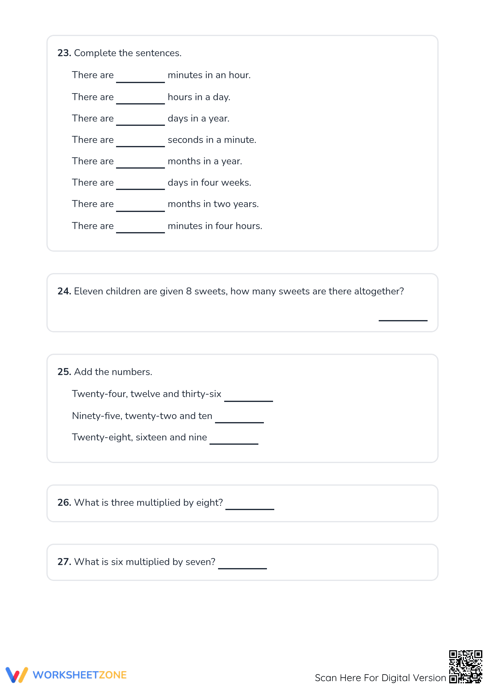 Essential Grade 2 Math Revision Worksheet — Printable - Page 2