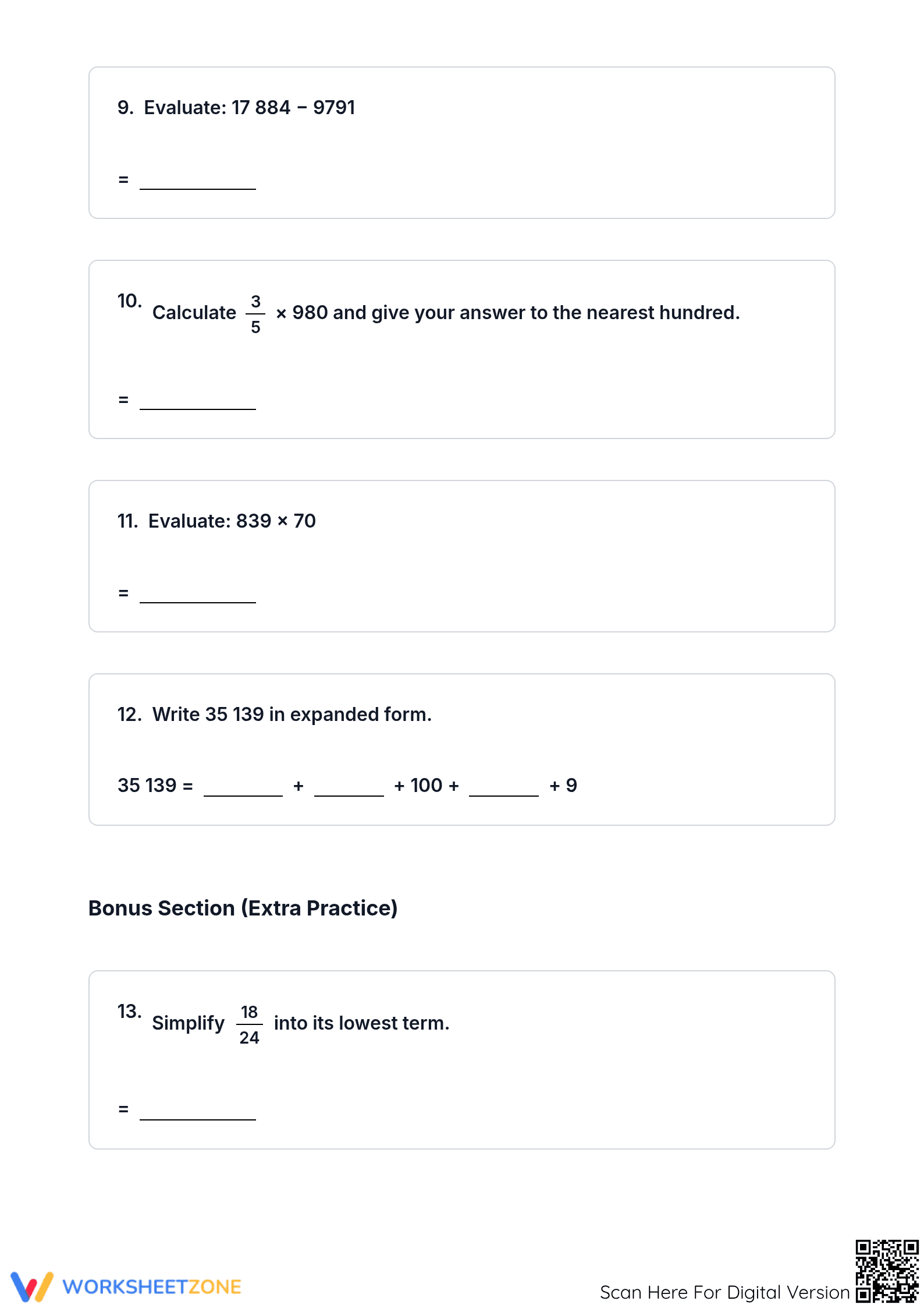 Essential PSR Math Revision 12 Worksheet | Grades 4-7 - Page 3