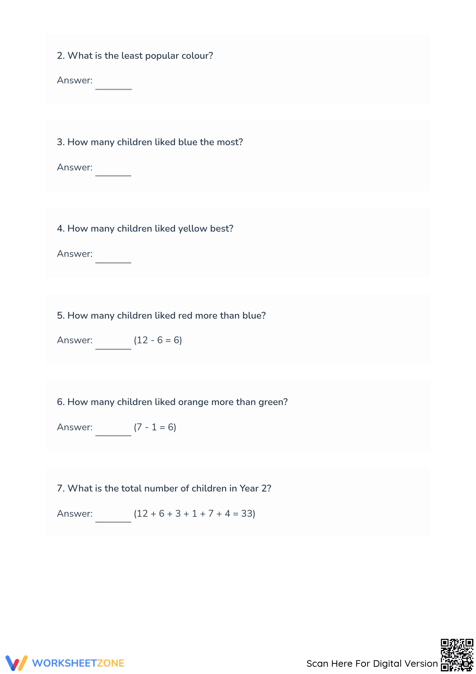 Printable Bar Chart Data Analysis Worksheet | Grades 4-5 - Page 2