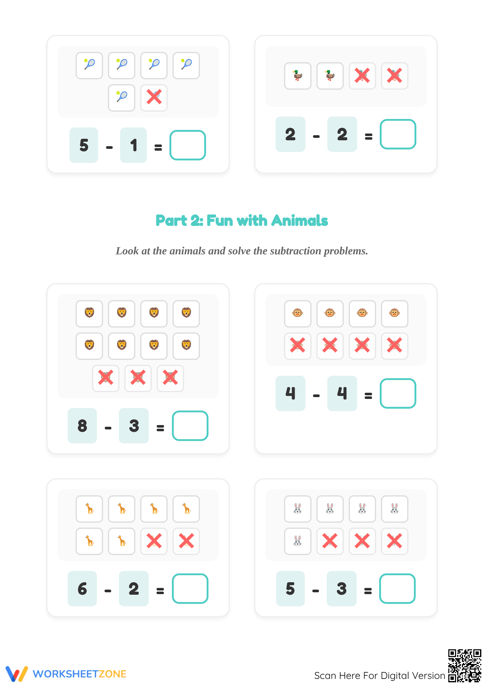 Printable Subtraction within 10 Worksheet | Grade 1 Ready - Page 2
