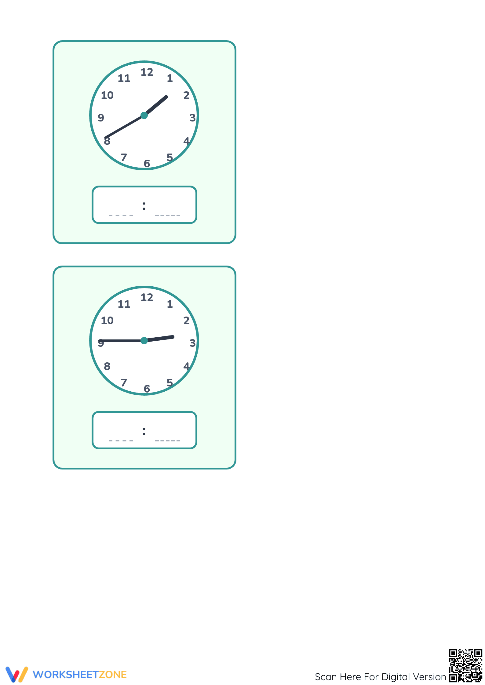 Printable Telling Time to the Minute Worksheet | Grade 3-5 - Page 4
