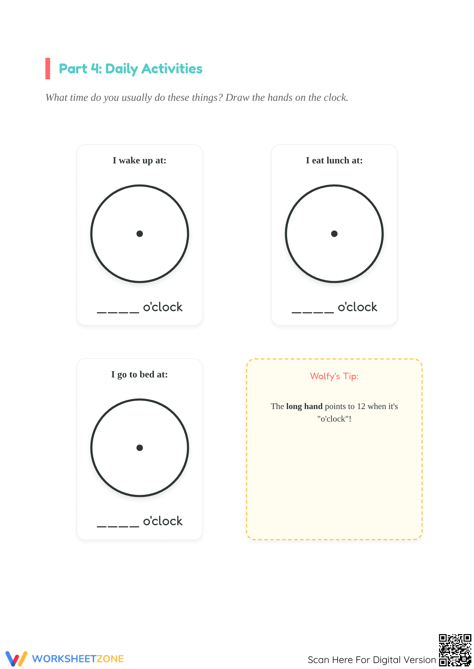 Printable Telling Time Worksheet | Grade 1 Math Practice - Page 5