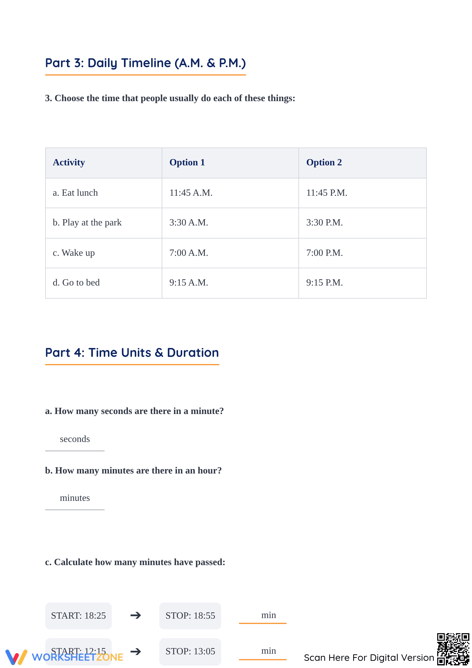 Printable Telling Time Revision Worksheet | Grade 2-3 - Page 3