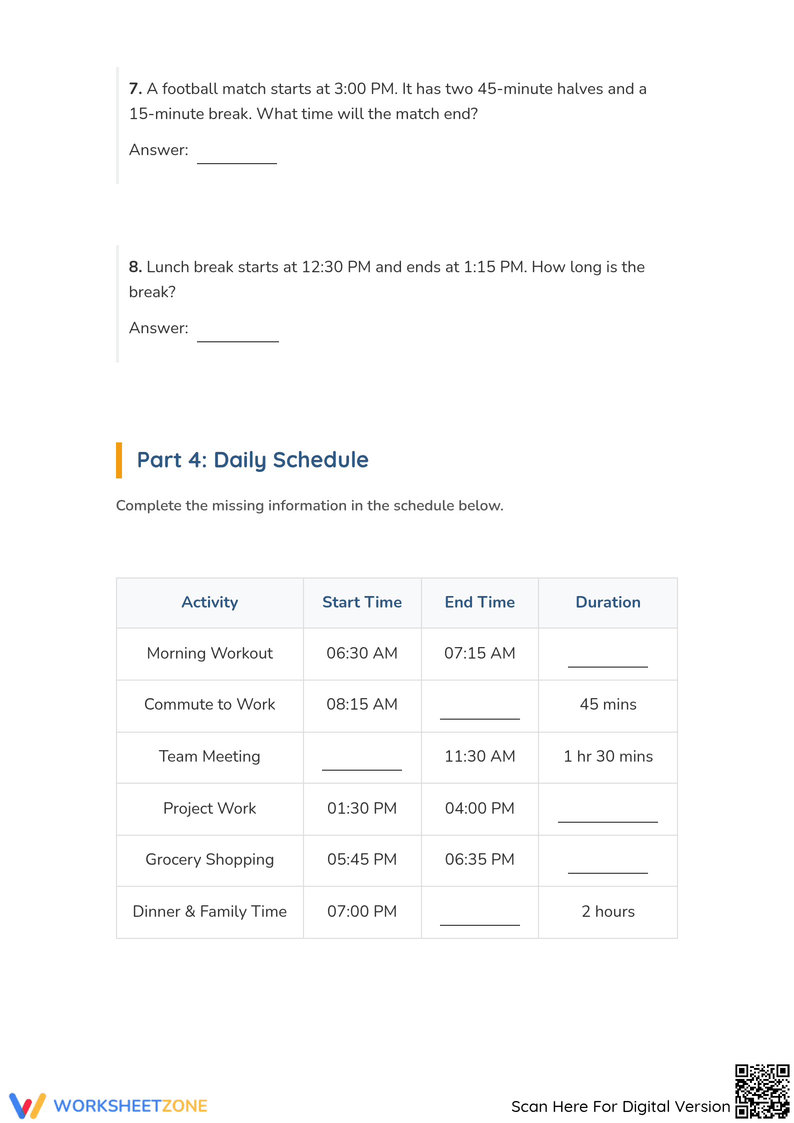 Essential Elapsed Time Intervals Worksheet | Grade 3-5 Math - Page 5
