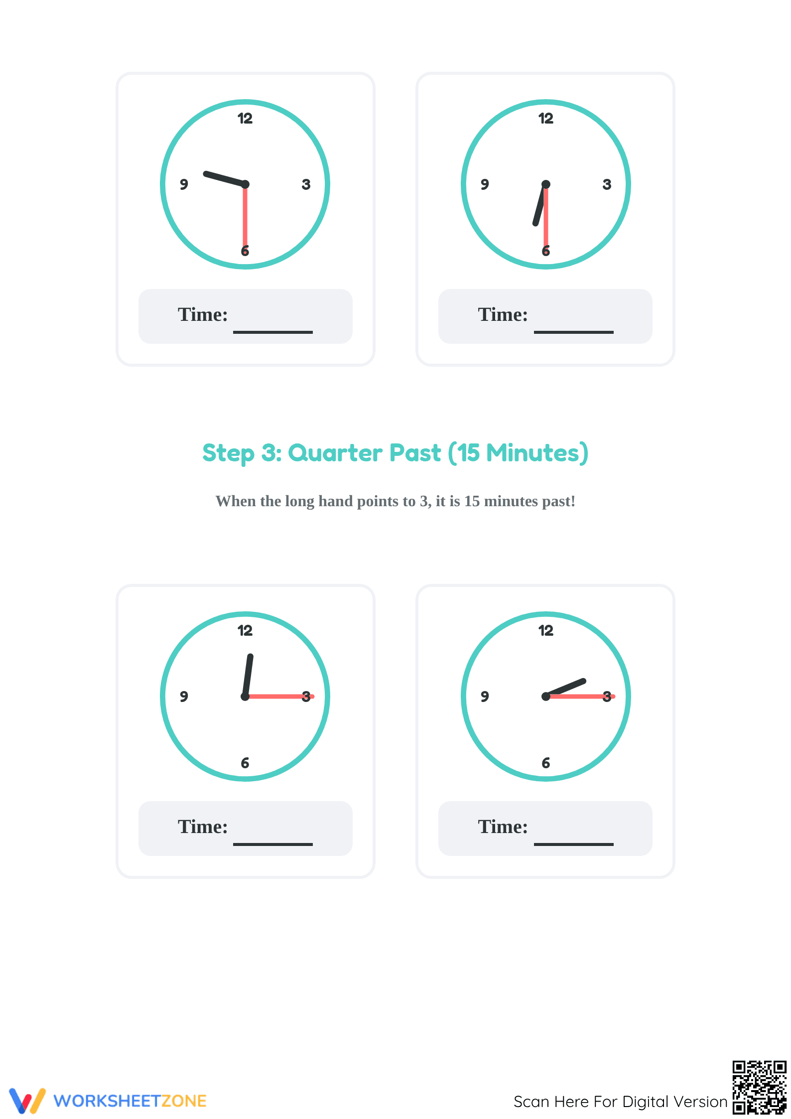 Essential Telling Time Worksheet | Grade 1 & 2 Math - Page 3