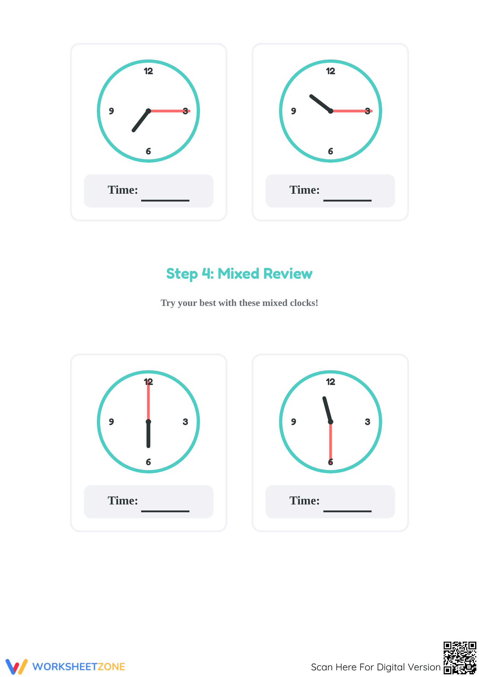 Essential Telling Time Worksheet | Grade 1 & 2 Math - Page 4