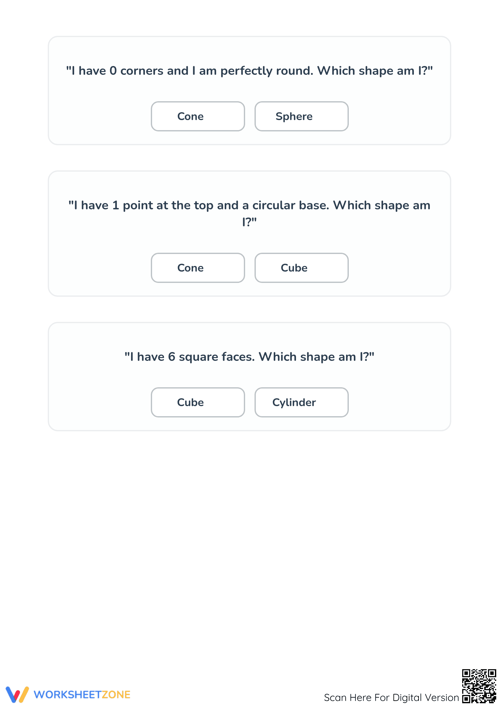 Printable Time and 3D Shapes Worksheet | Grades 1-3 - Page 2