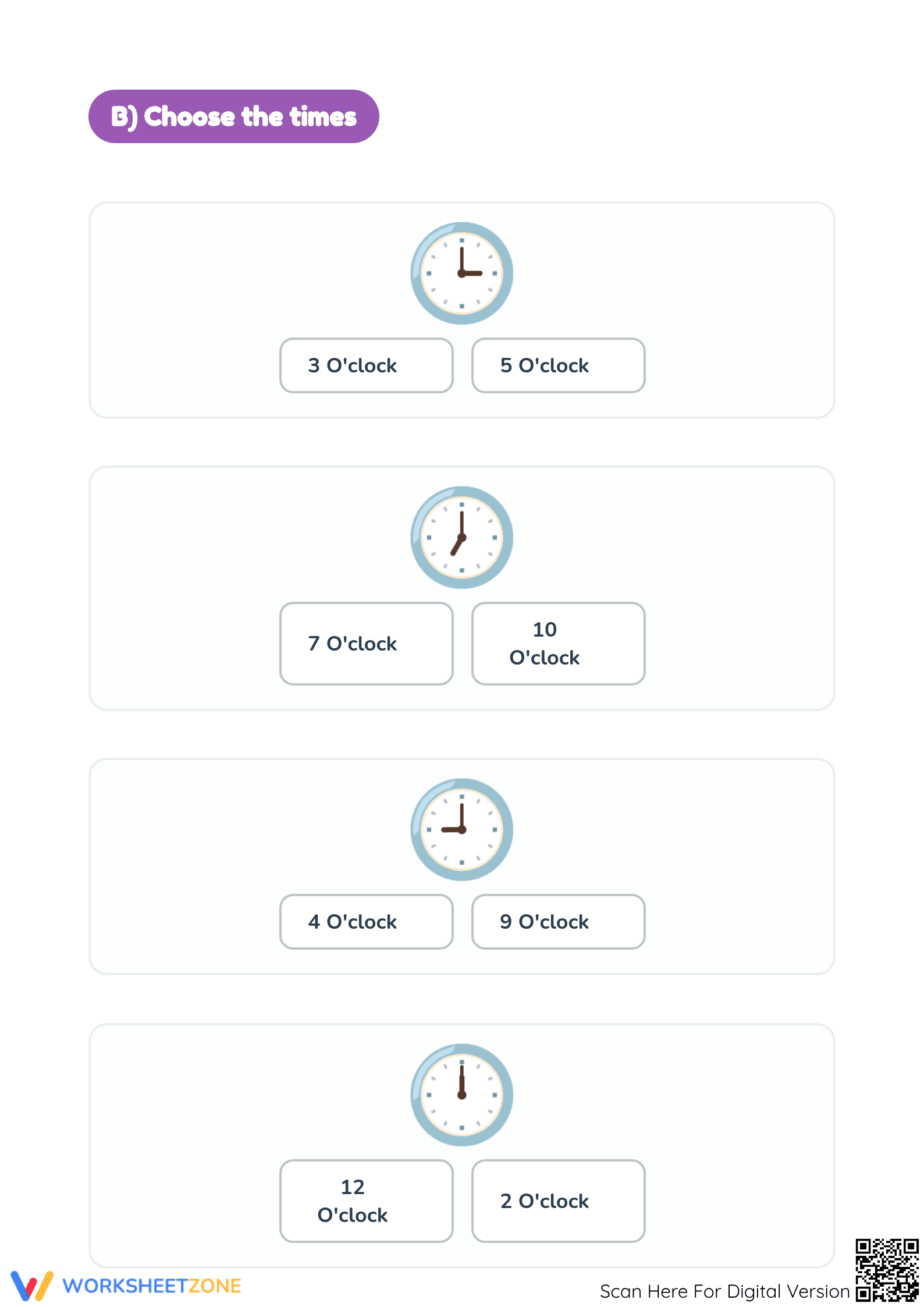 Printable Time and 3D Shapes Worksheet | Grades 1-3 - Page 3