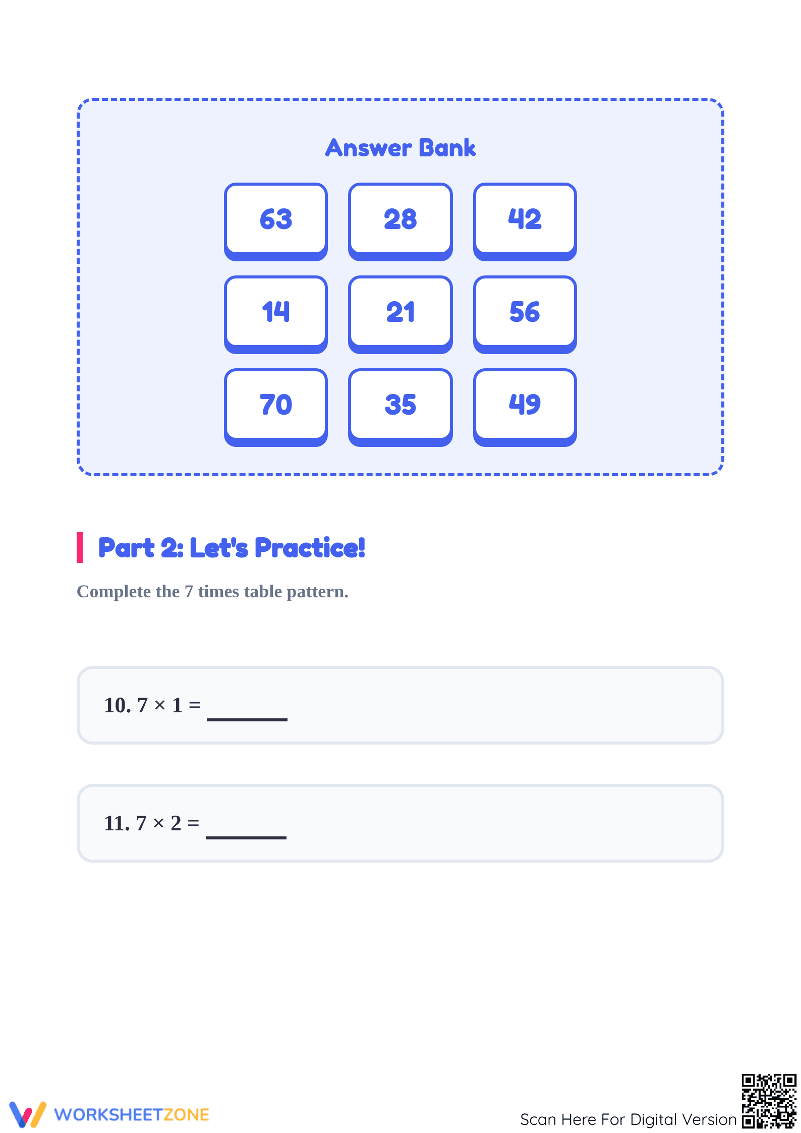 Essential 7 Times Table Worksheet | Grade 3 Math Printable - Page 3