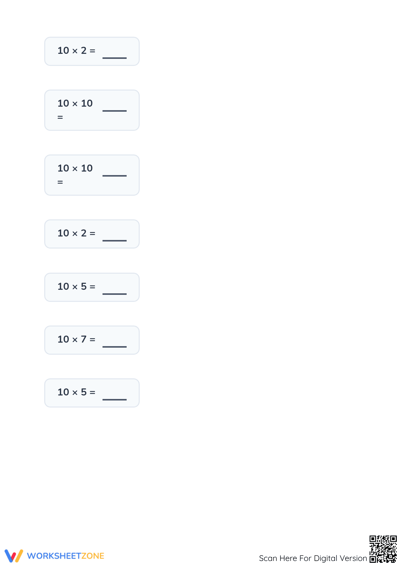 10 Times Tables Worksheet | Essential Grade 3 Printable - Page 3
