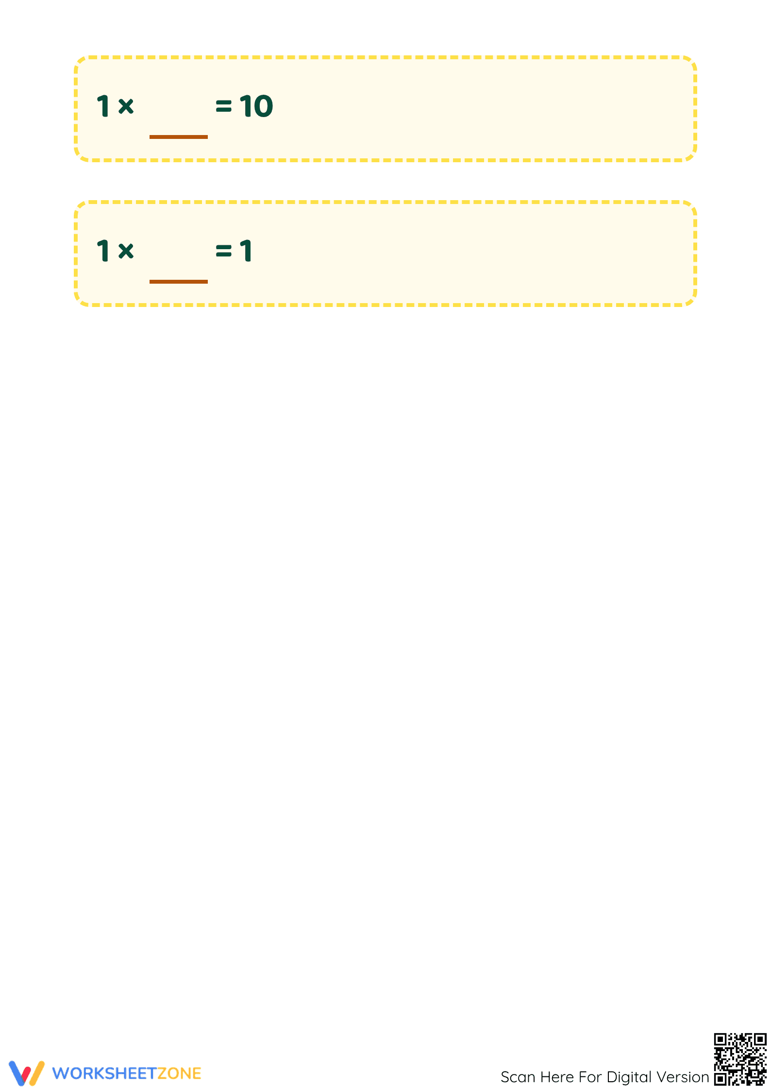 Printable Dinosaur 1x Tables Worksheet | Grade 2 Math - Page 5