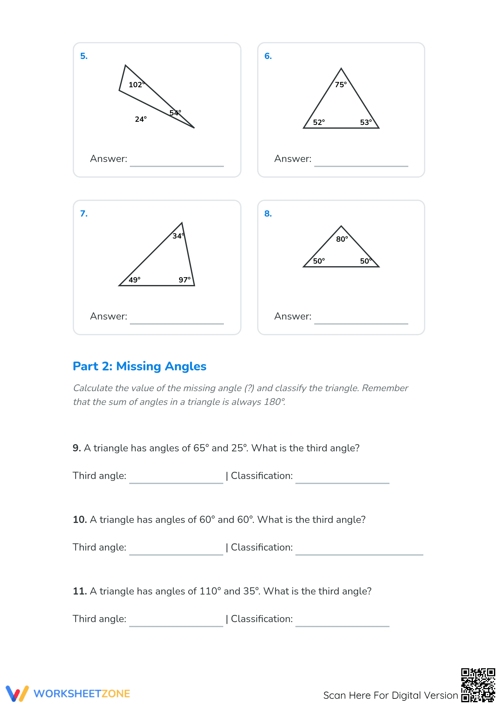 Classifying Triangles Worksheet | Printable Grade 5 Math - Page 2