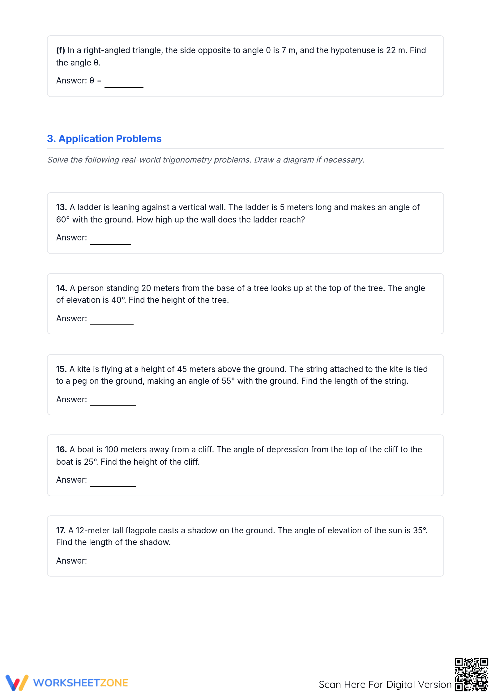 Essential Trigonometry Worksheet | Grade 9-10 Math - Page 3