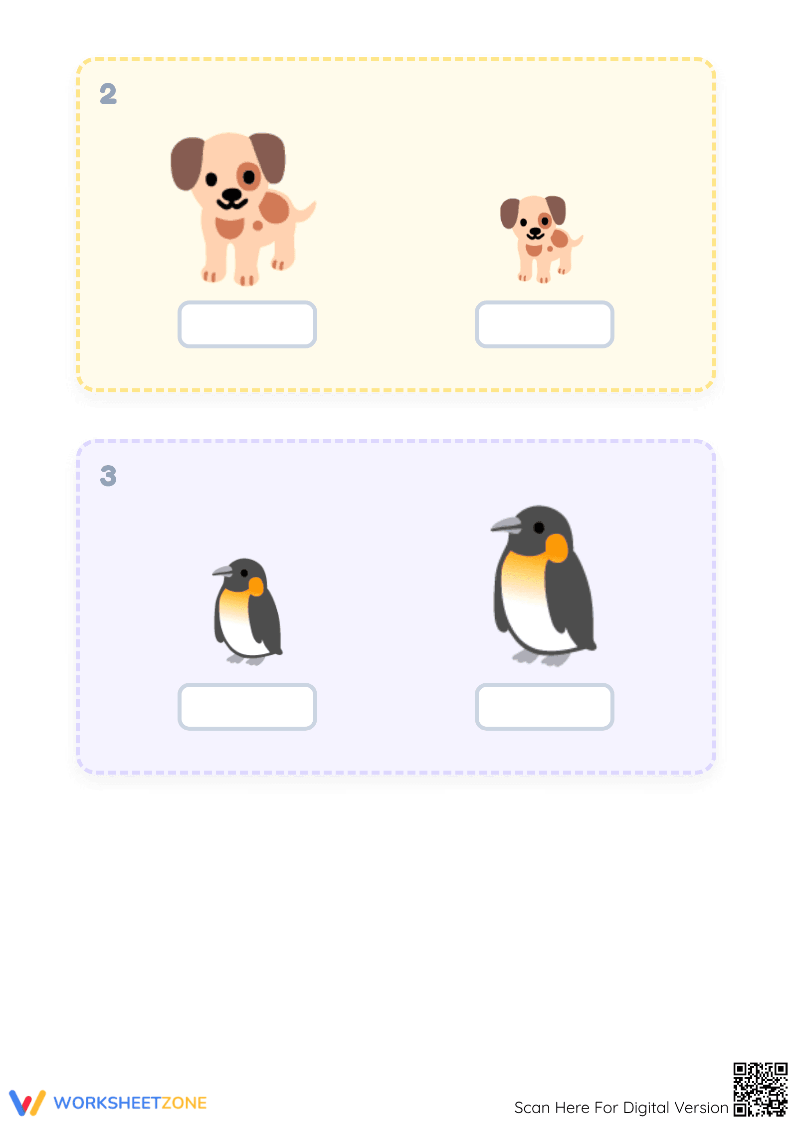 Printable Taller and Shorter Worksheet | Kindergarten Math - Page 2
