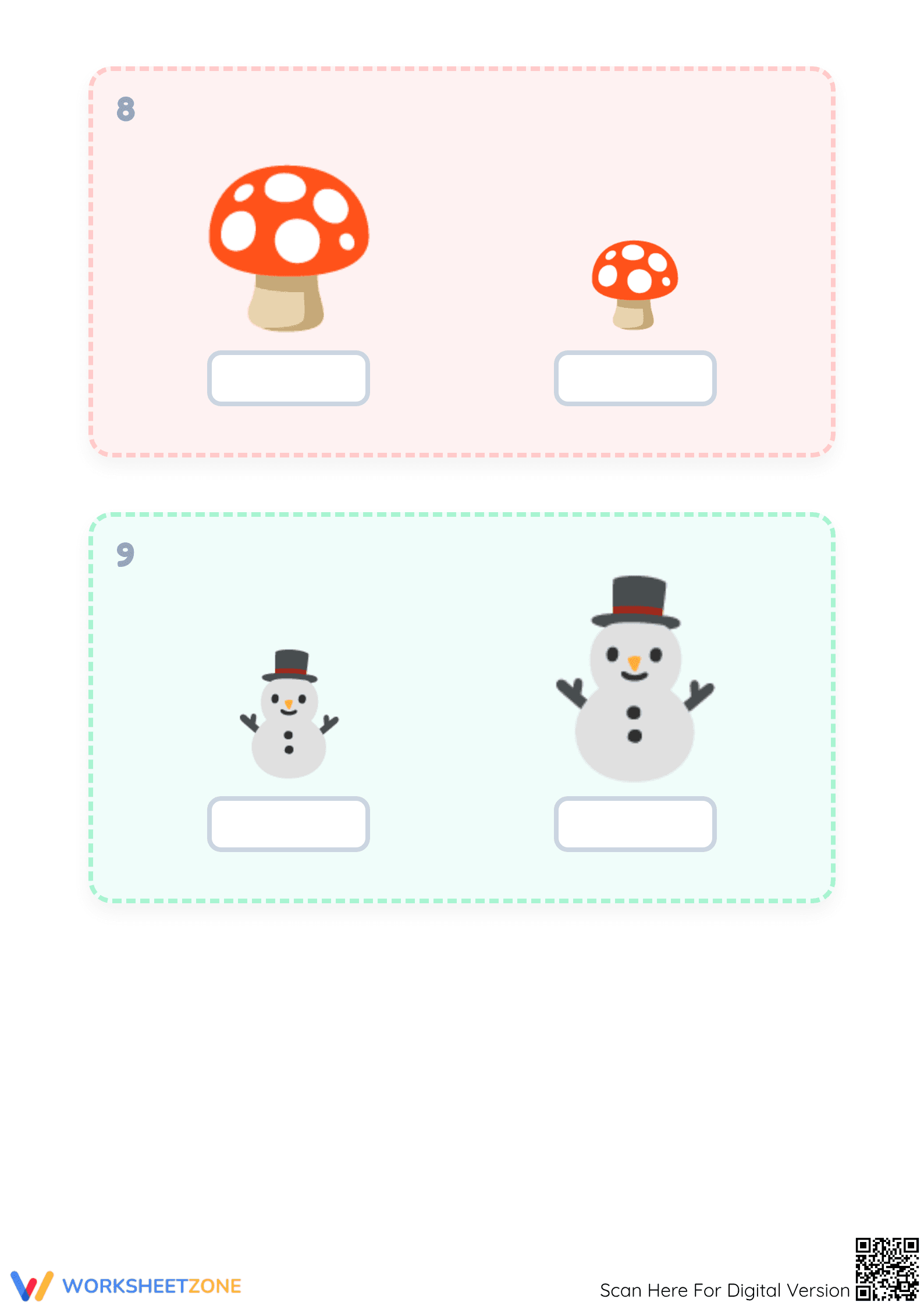 Printable Taller and Shorter Worksheet | Kindergarten Math - Page 5